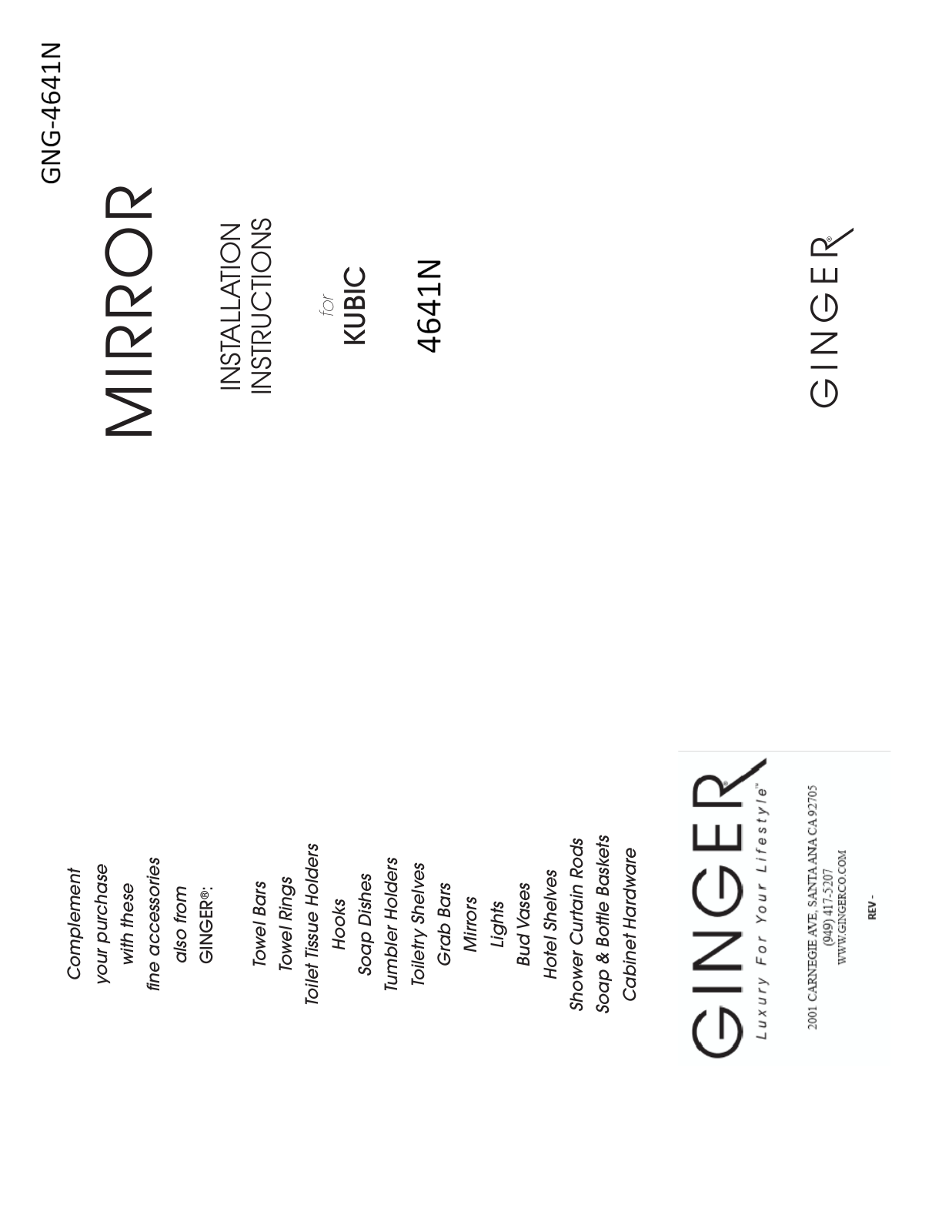 Ginger 4641N Installation Manual - ManualMachine.com