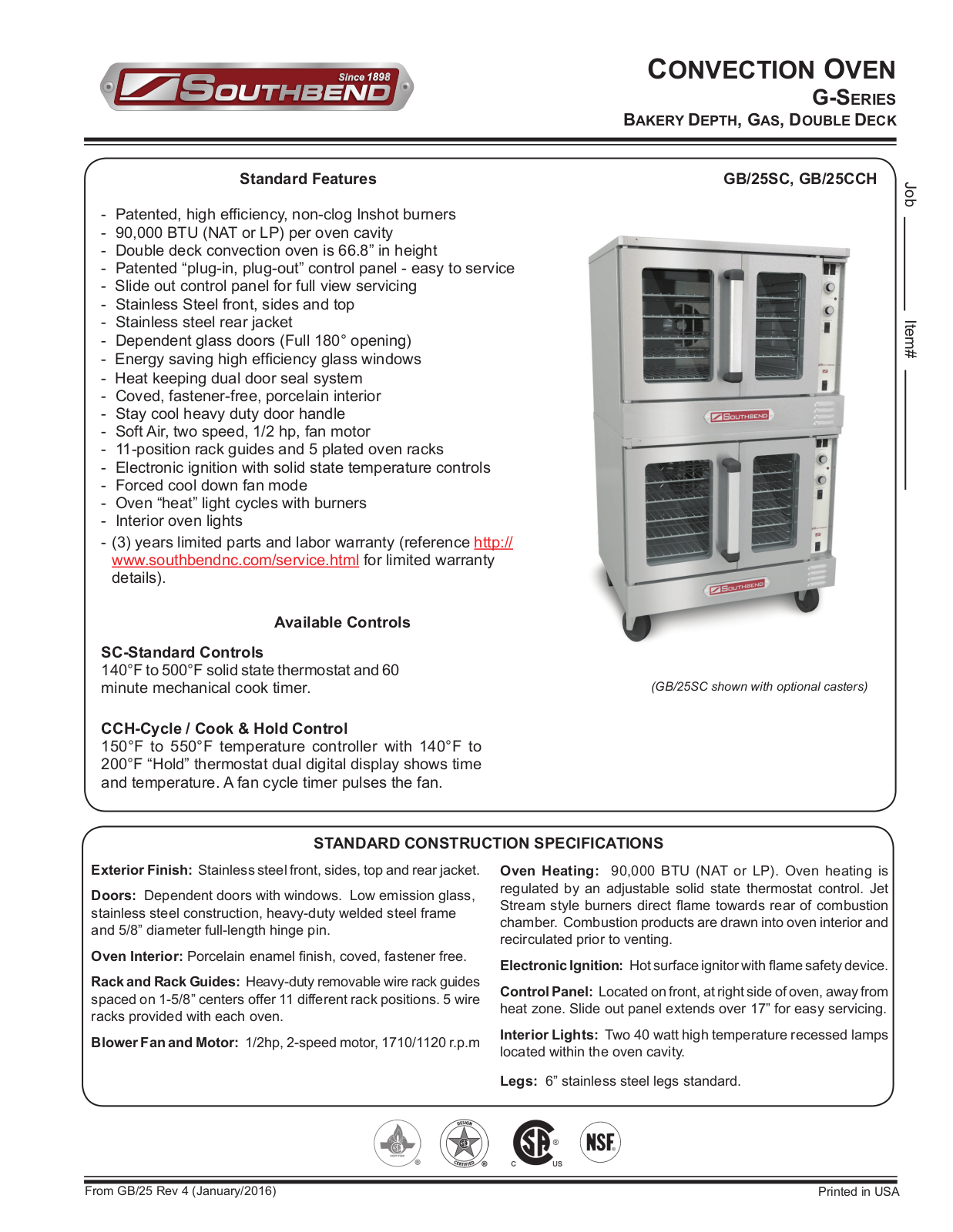 Southbend GB-25CCH User Manual