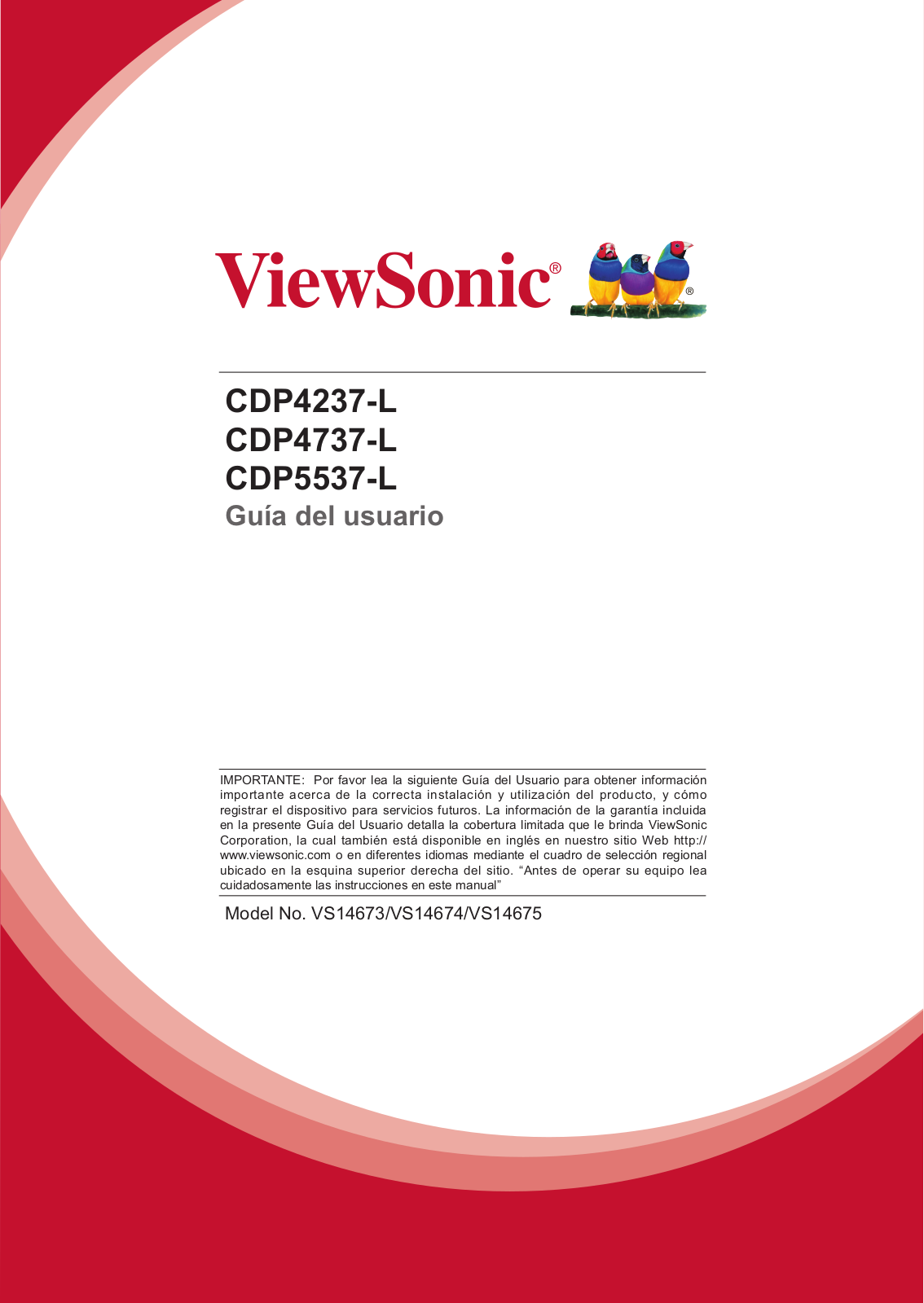 Viewsonic CDP4237-L, CDP4737-L, CDP5537-L User Manual