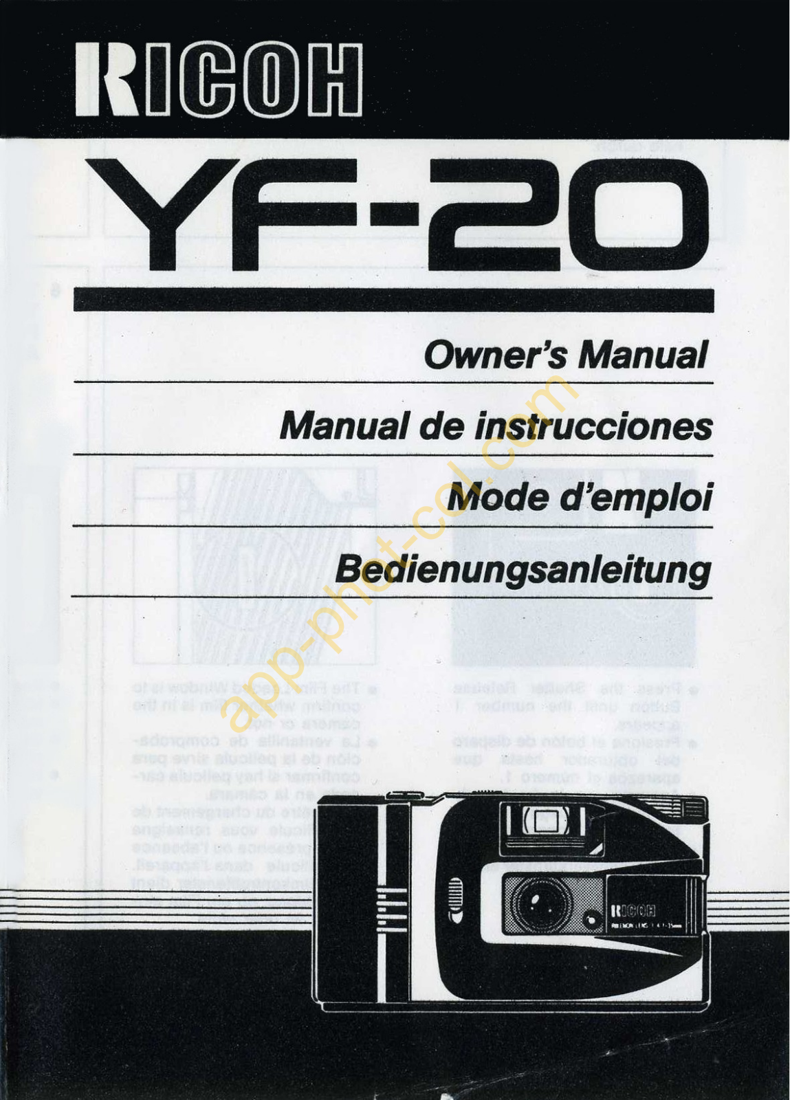 Ricoh YF-20 Manual de Operación