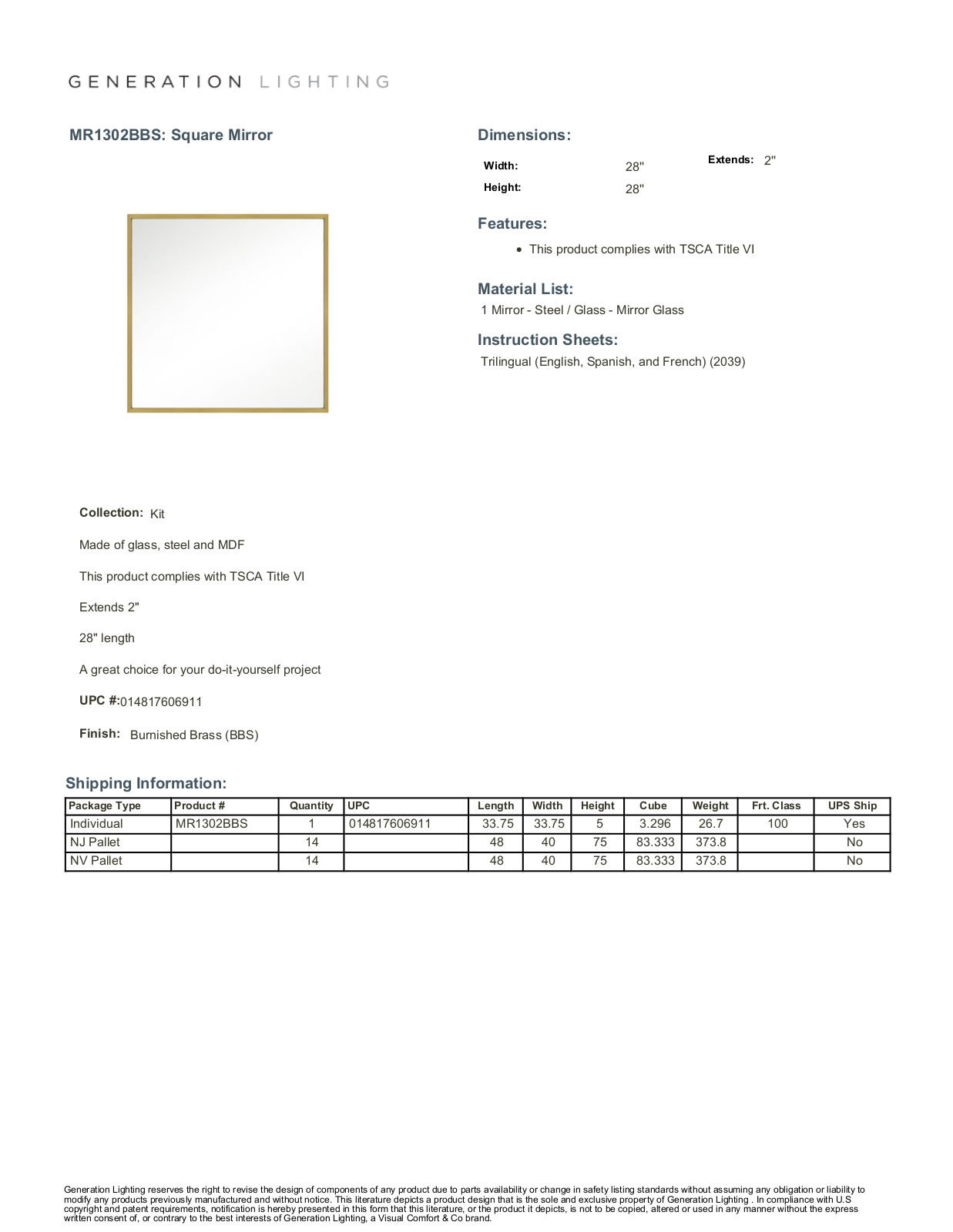 Etta Avenue W004201751 Specifications - ManualMachine.com