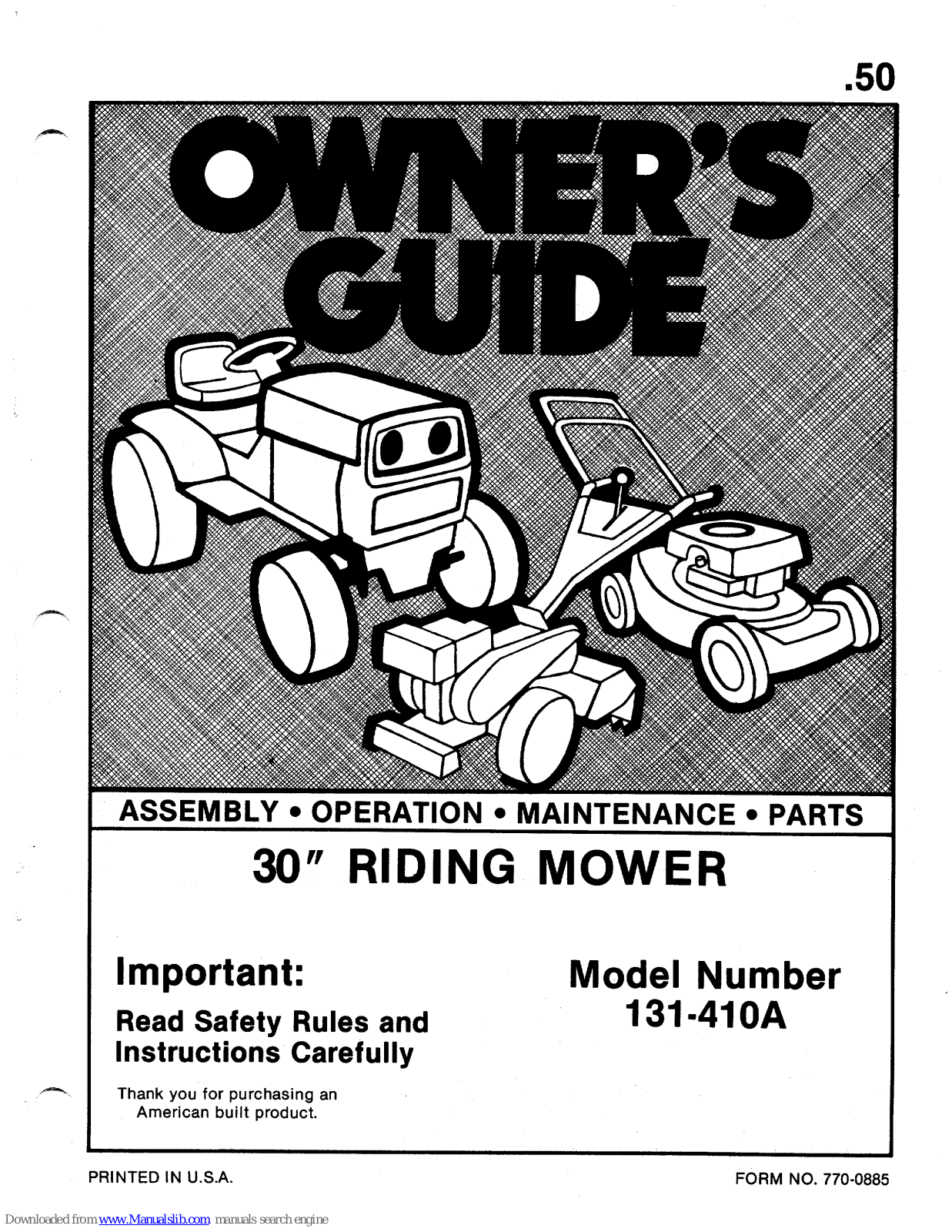 MTD 131-410A Owner's Manual