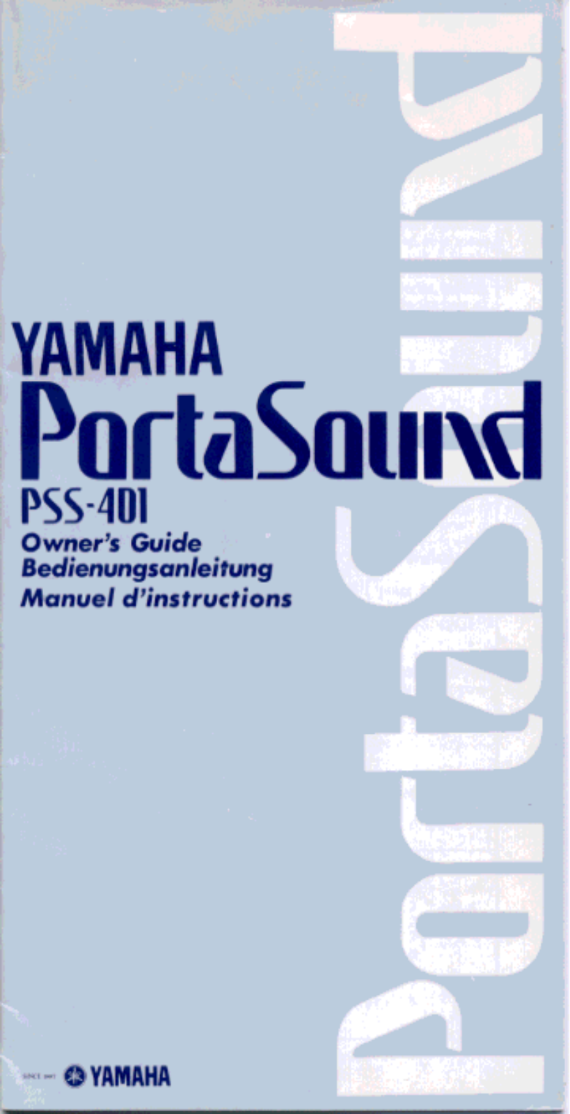 Yamaha PSS401, PSS401E User Manual