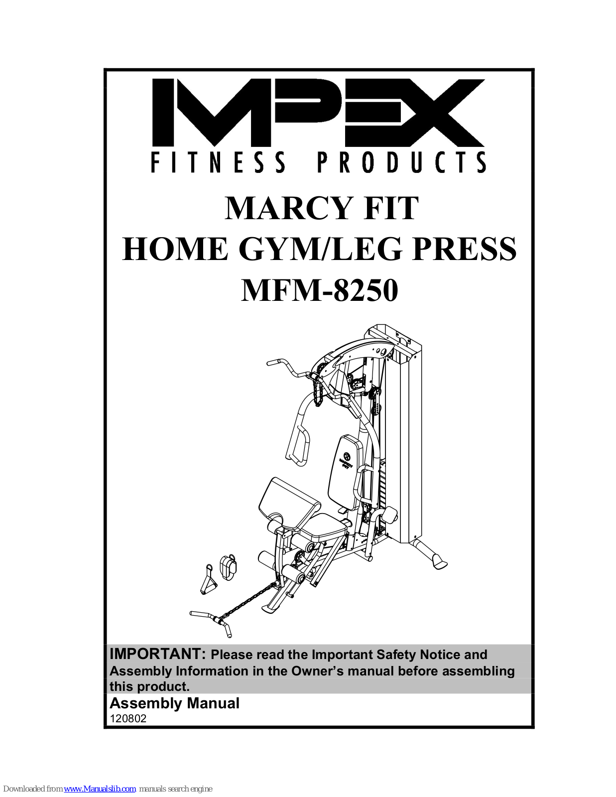 MPEX MFM-8250 Assembly Manual - ManualMachine.com