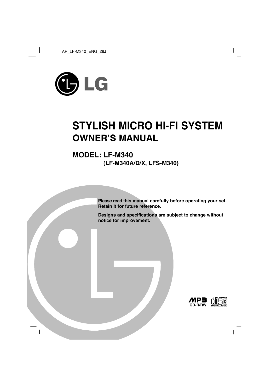 LG LF-M340A User Manual