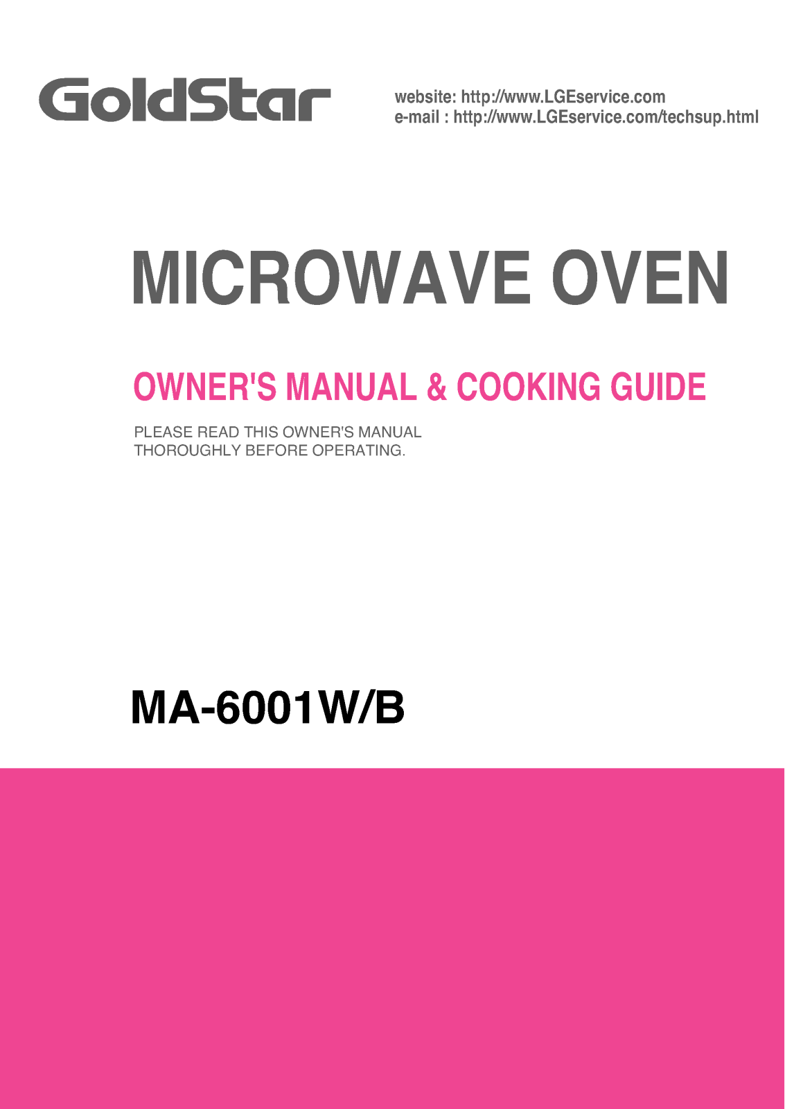 LG MA-6001W User Manual