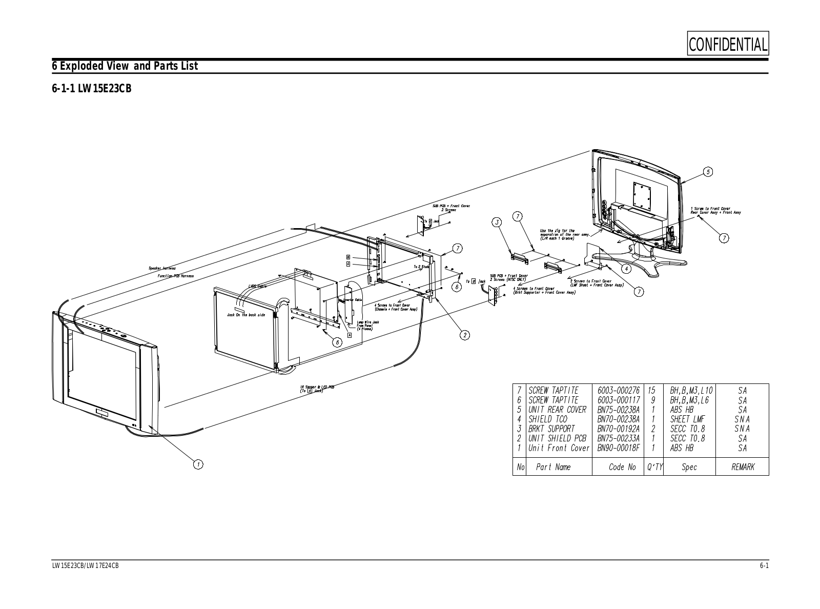 Samsung LW-15E23 6 exploed