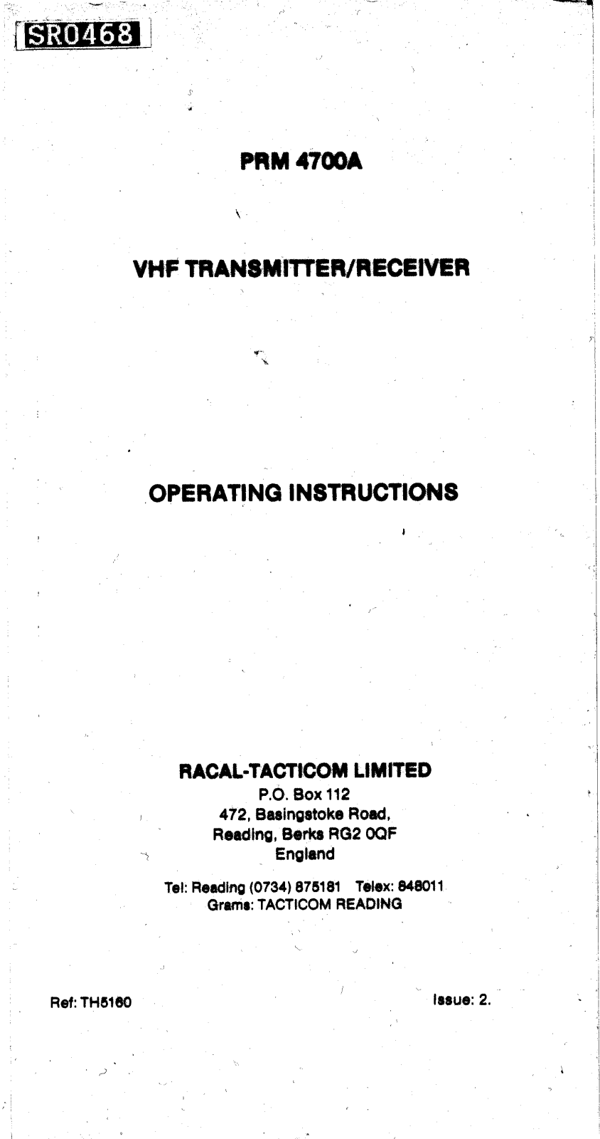 Racal PRM-4700A User Manual