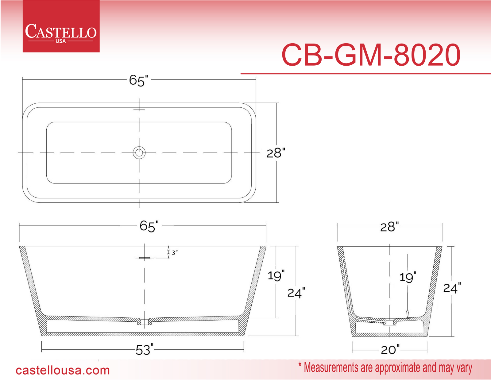 CastelloUSA CAUS1023 Dimension - ManualMachine.com