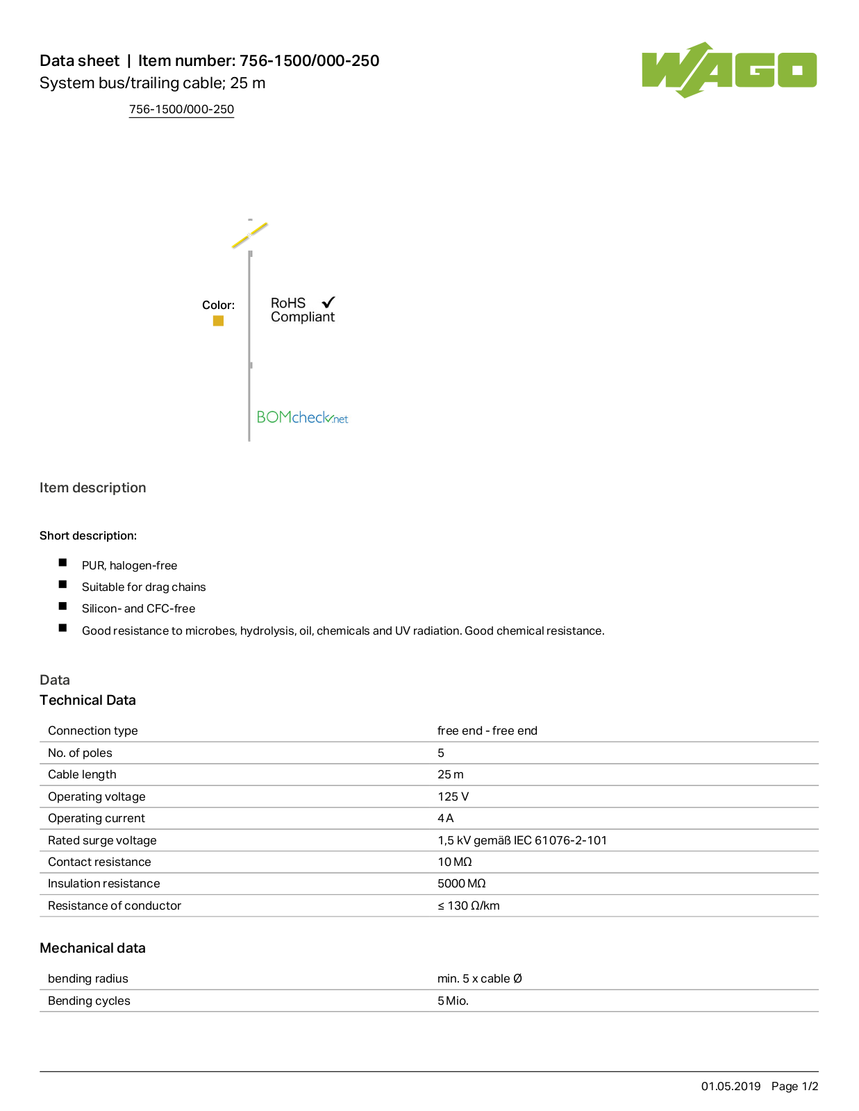 Wago 756-1500/000-250 Data Sheet