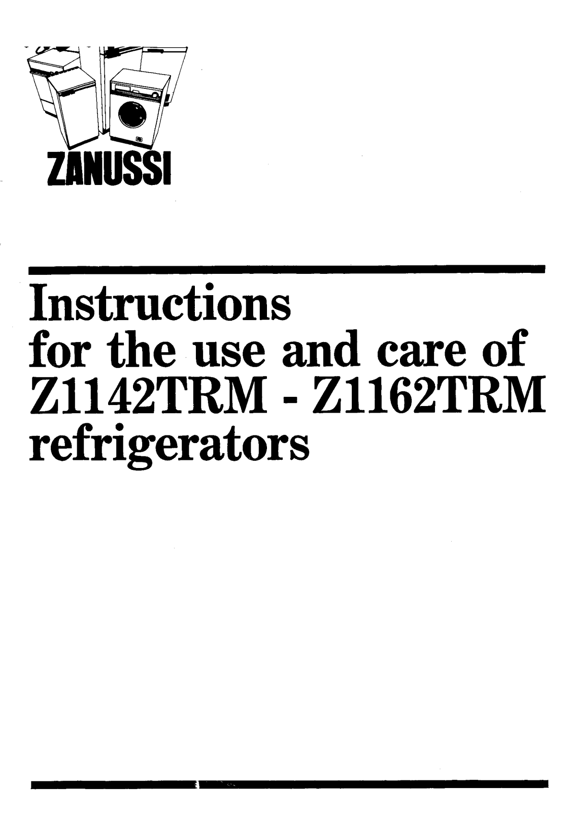 Zanussi Z1162TRM User Manual