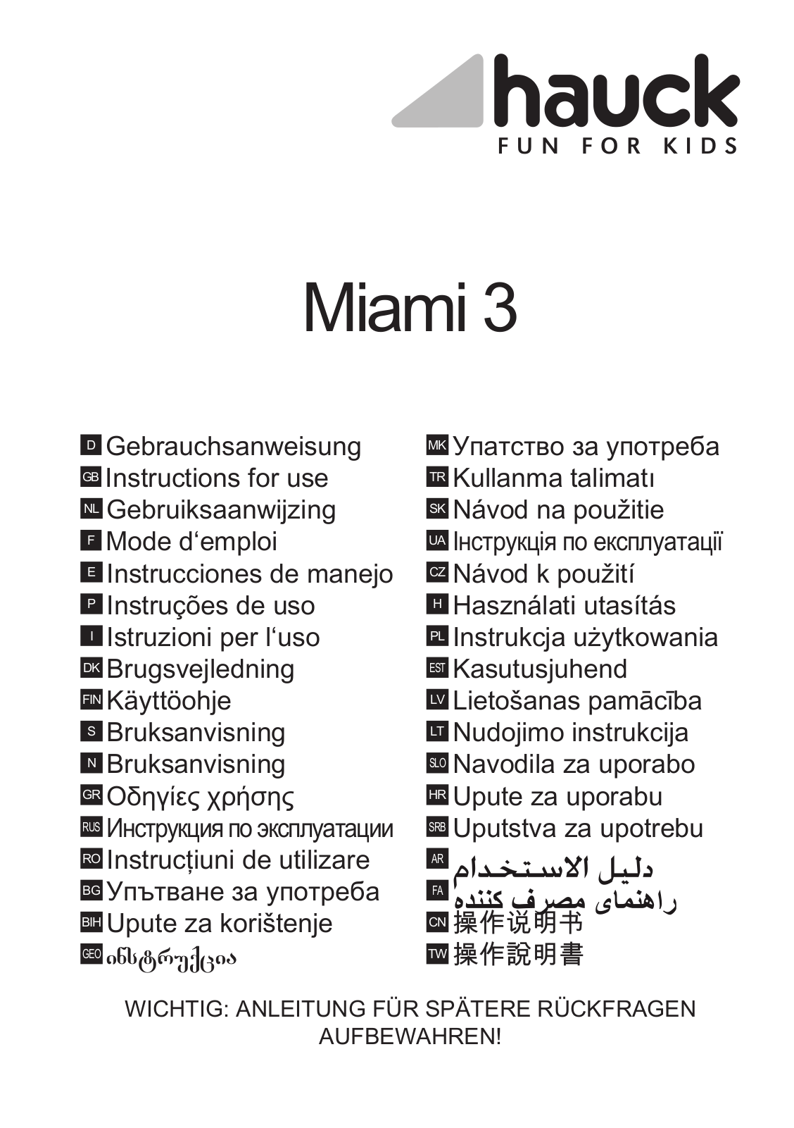 Hauck Miami 3 User Manual