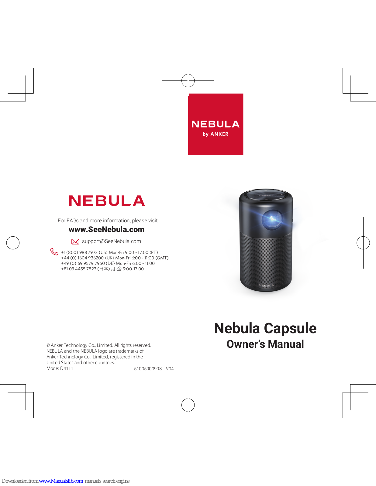 Nebula Capsule D4111 Owner's Manual