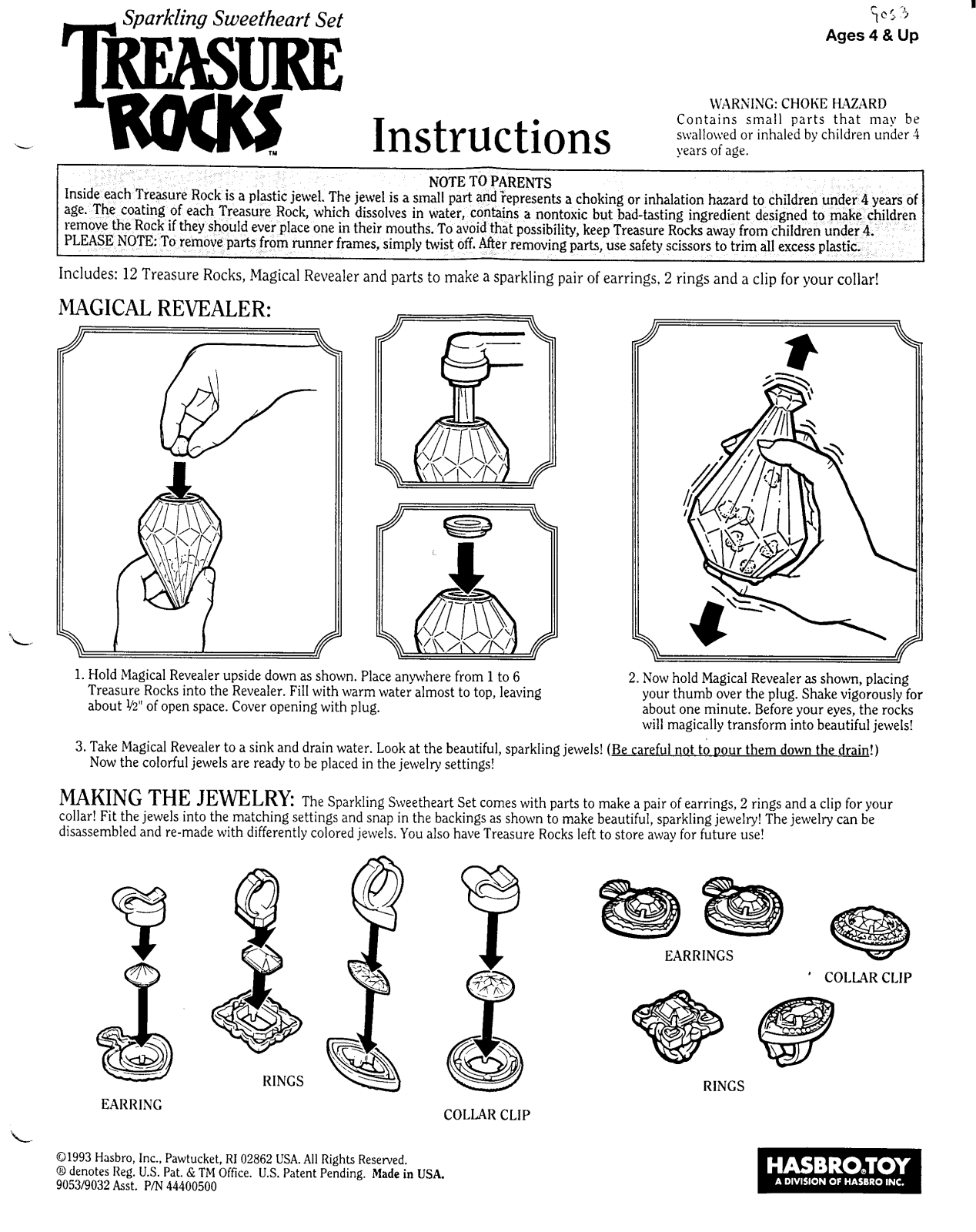 Hasbro Treasure Rocks User Manual