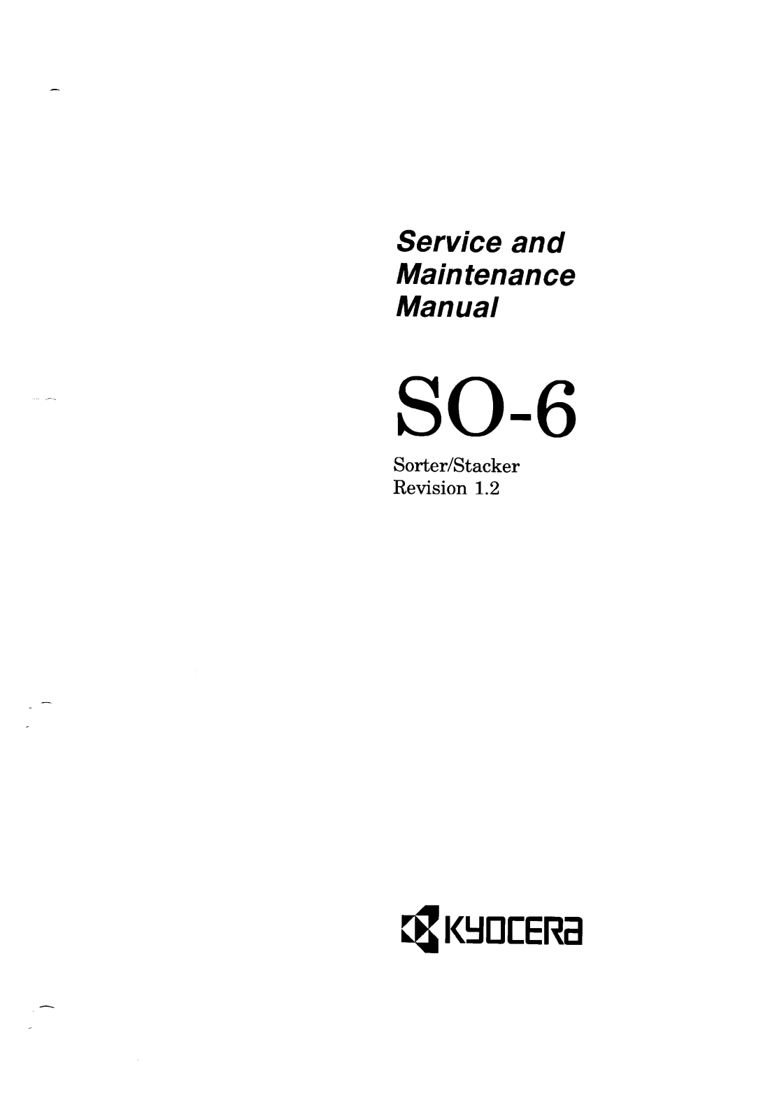 Kyocera SO-6 Service Manual