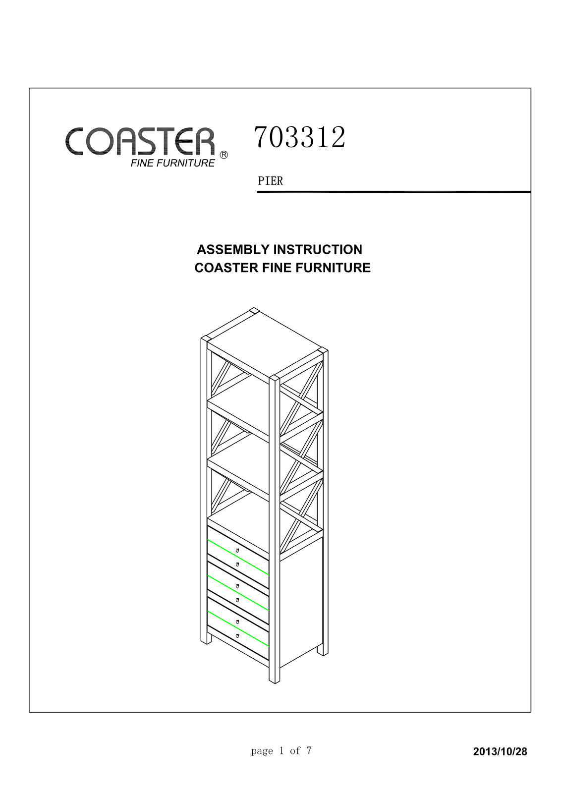 Coaster 703312, 70331123ENT Assembly Guide