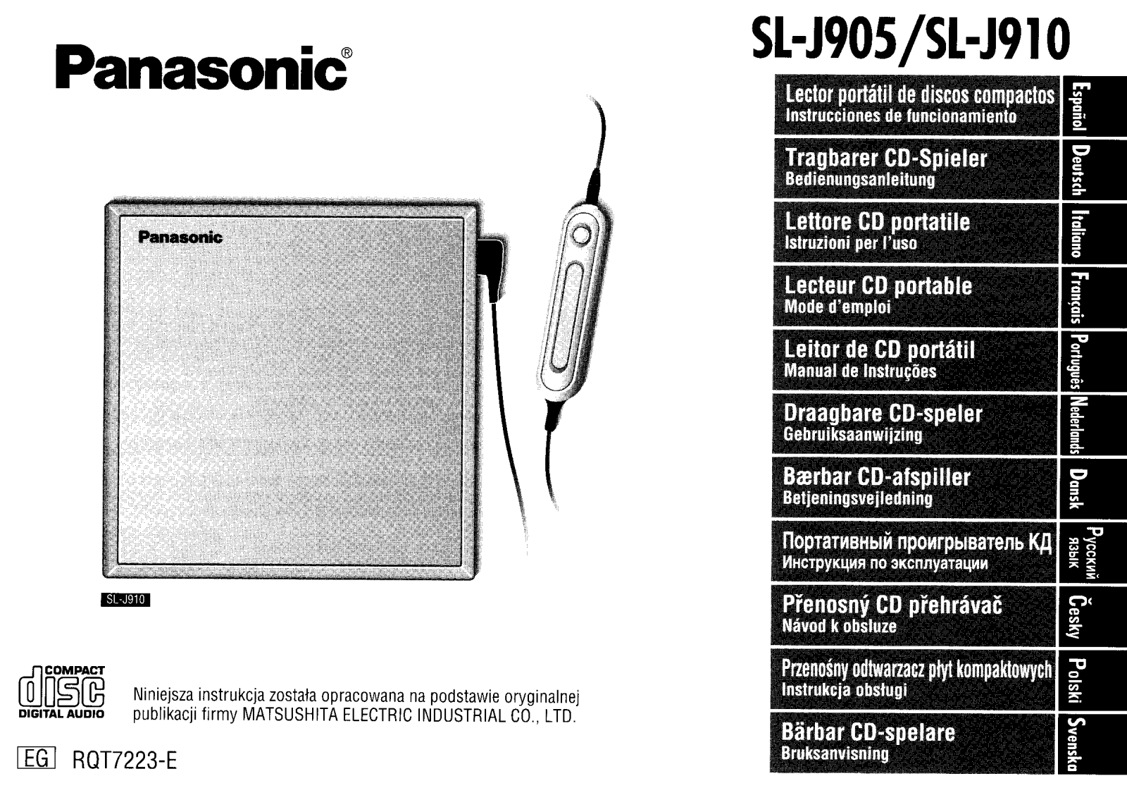 PANASONIC SL-J910 User Manual