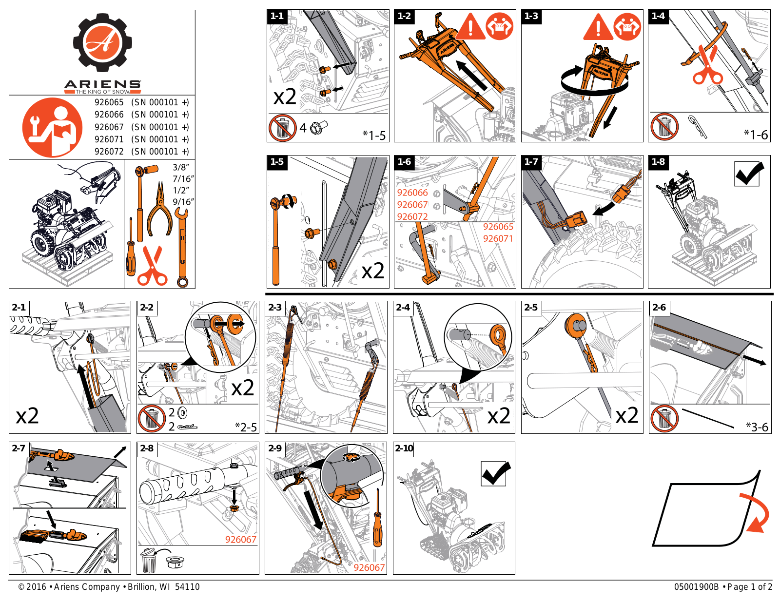 Ariens 926065 Quick Start Guide - ManualMachine.com