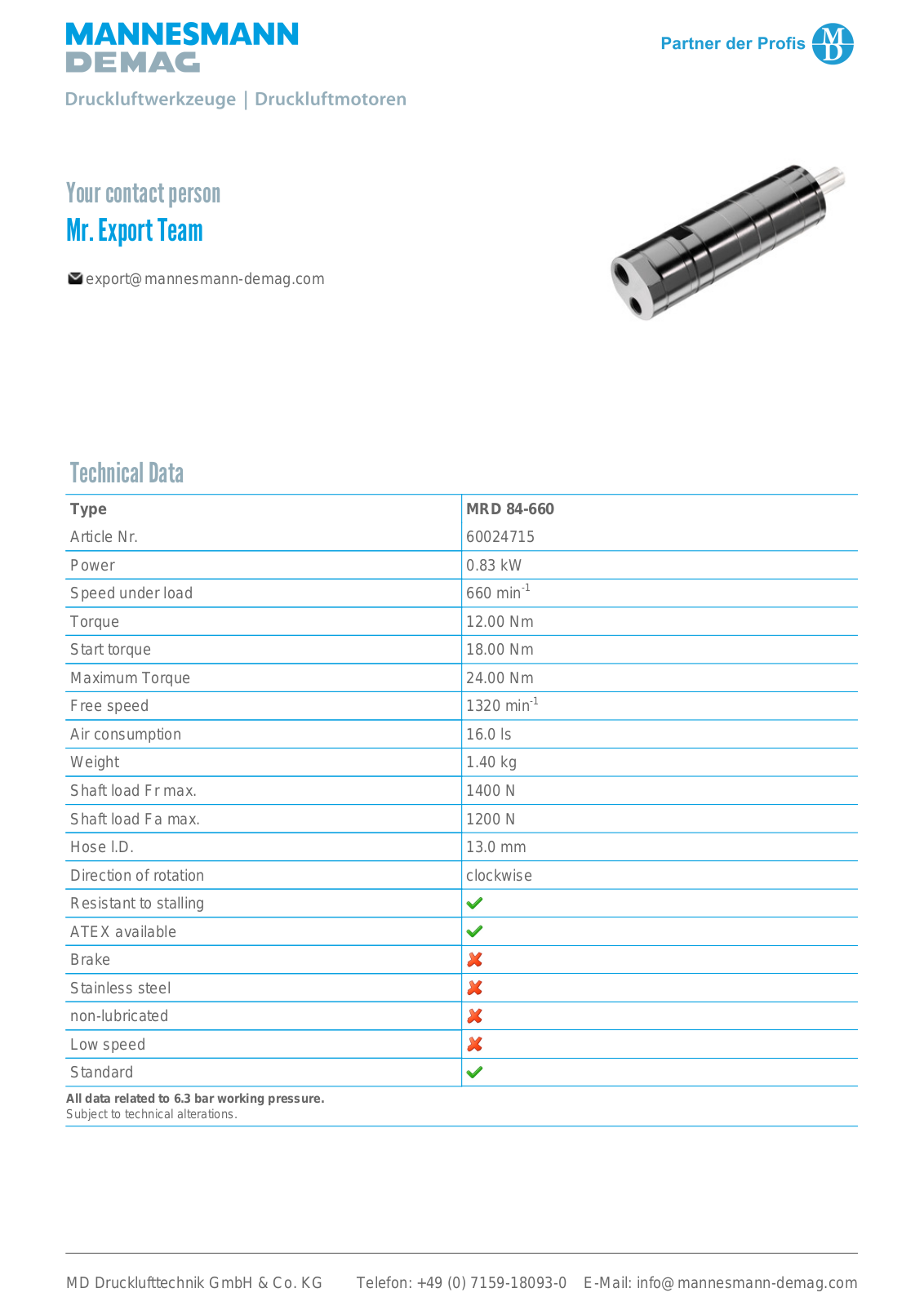 Mannesmann Demag MUD 9-165, MRD 12-3250, MRD 12-280, MUD 16-6500, MUD 16-140 Installation And Maintenance Manual