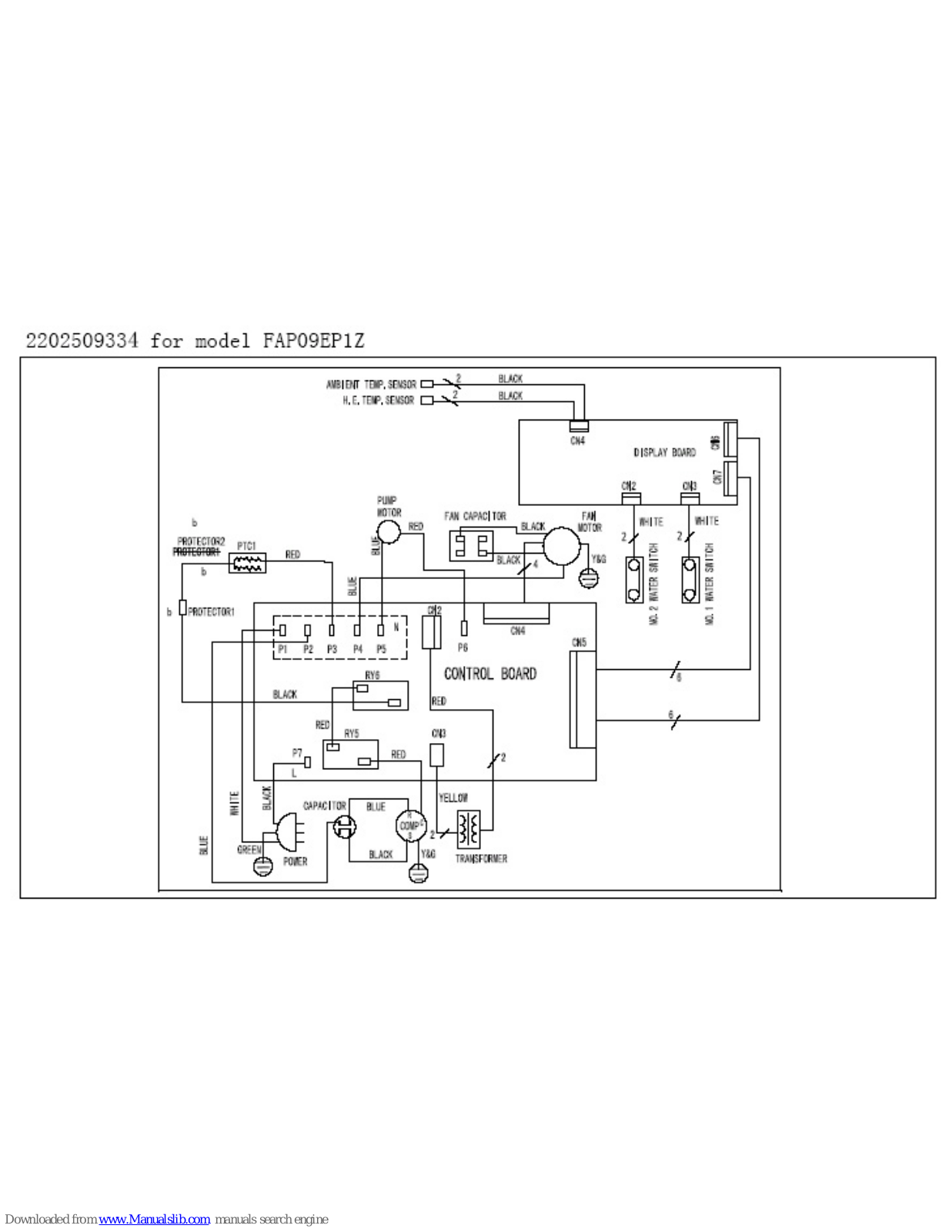 Frigidaire FAP09EP1Z3, FAP09EP1Z Wiring Diagram