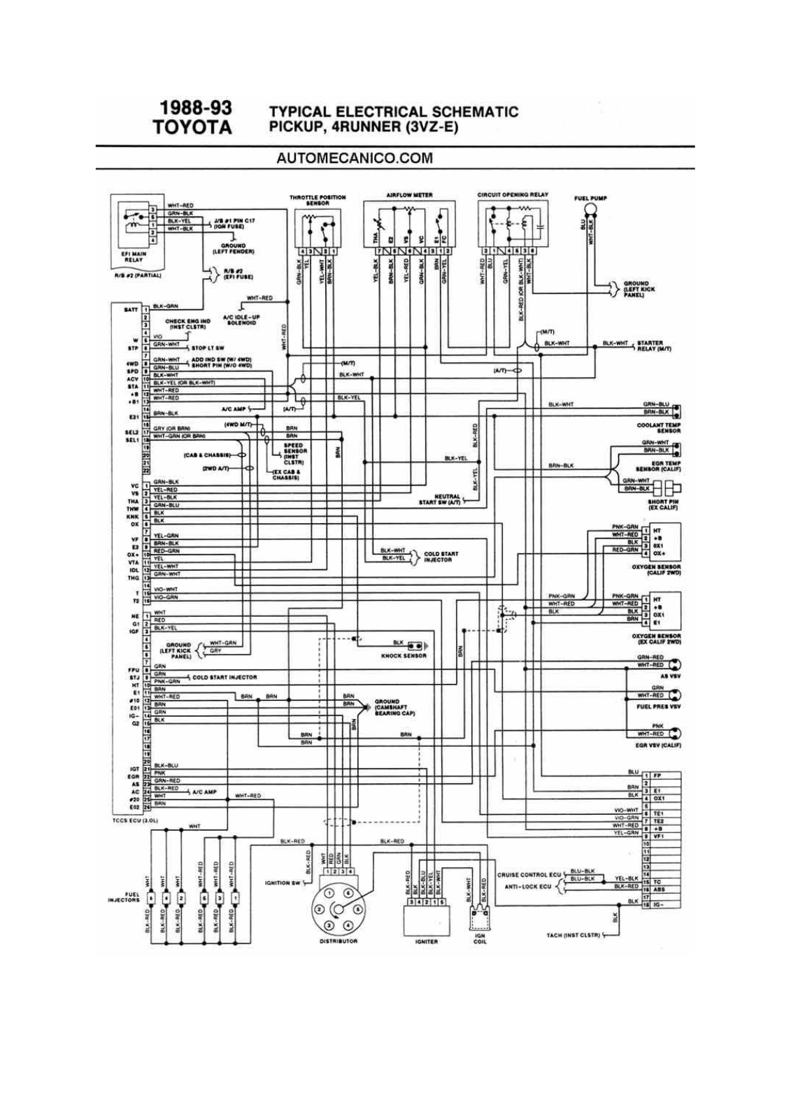 Toyota Pick UP 22R 8-9 D22R8 Diagram