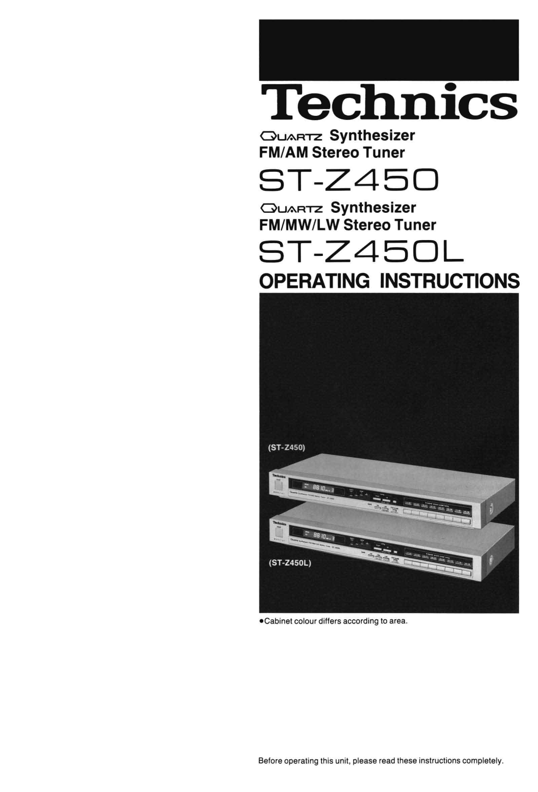 Technics ST-Z-450-L Owners Manual