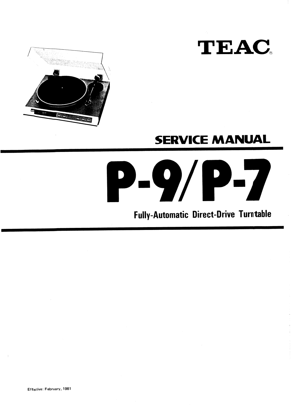 Teac P-7 Service Manual