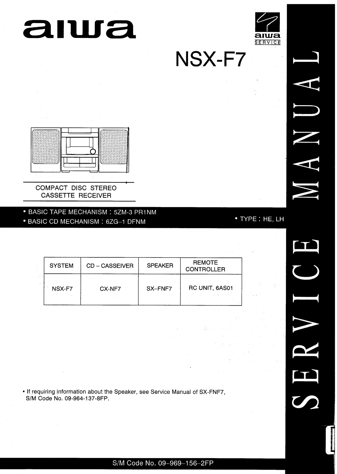 Aiwa NSX-F7 Service Manual 2FP