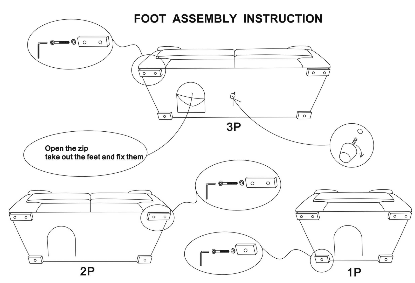 Armen Living LCJD2BL, LCJD3BL, LCJD1BL Assembly Guide - ManualMachine.com