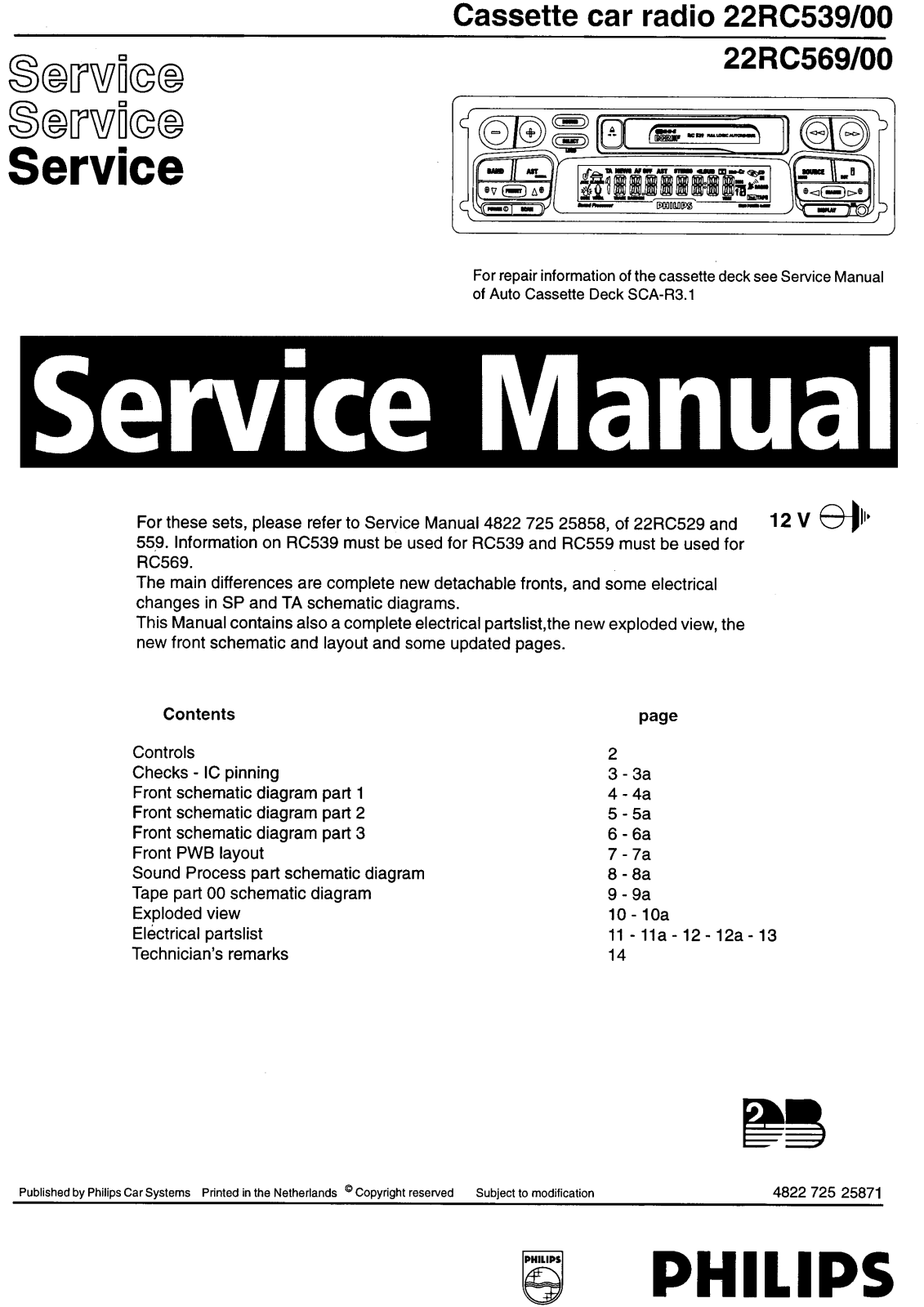 Philips 22-RC-569, 22-RC-539 Service Manual