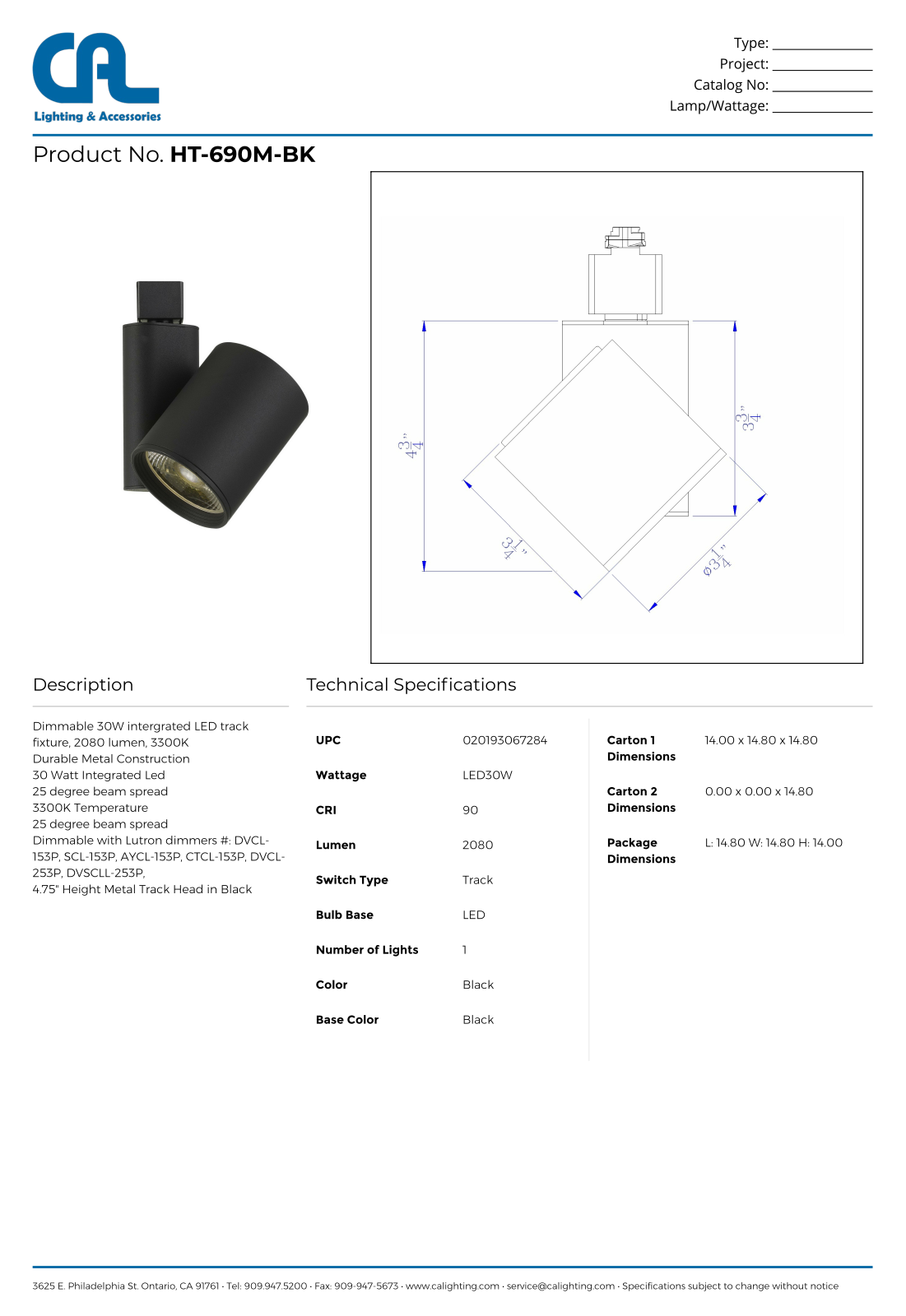Cal Lighting CG10296 Specifications - ManualMachine.com