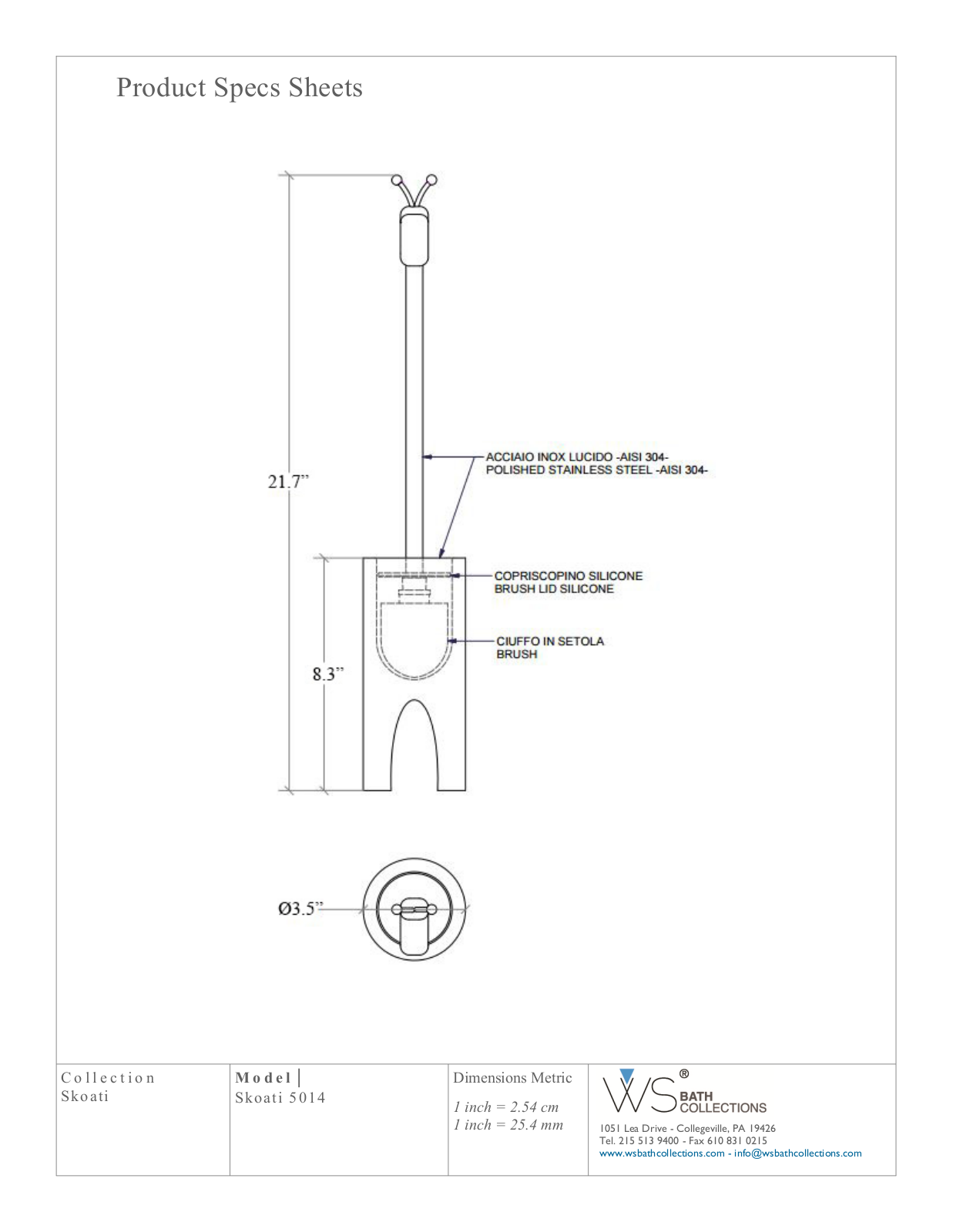 WS Bath Collections WSO1141 Specification - ManualMachine.com