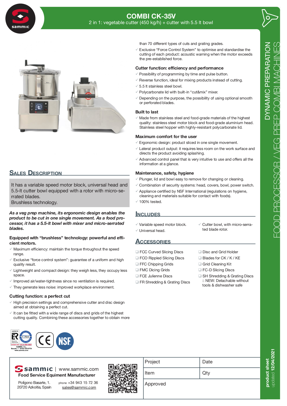 Sammic CK-35V User guide