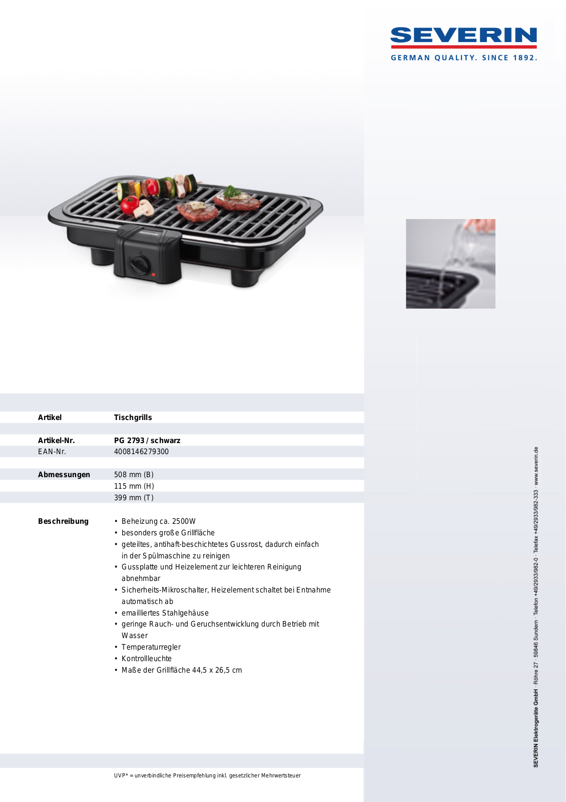 Severin PG 2793 User Manual