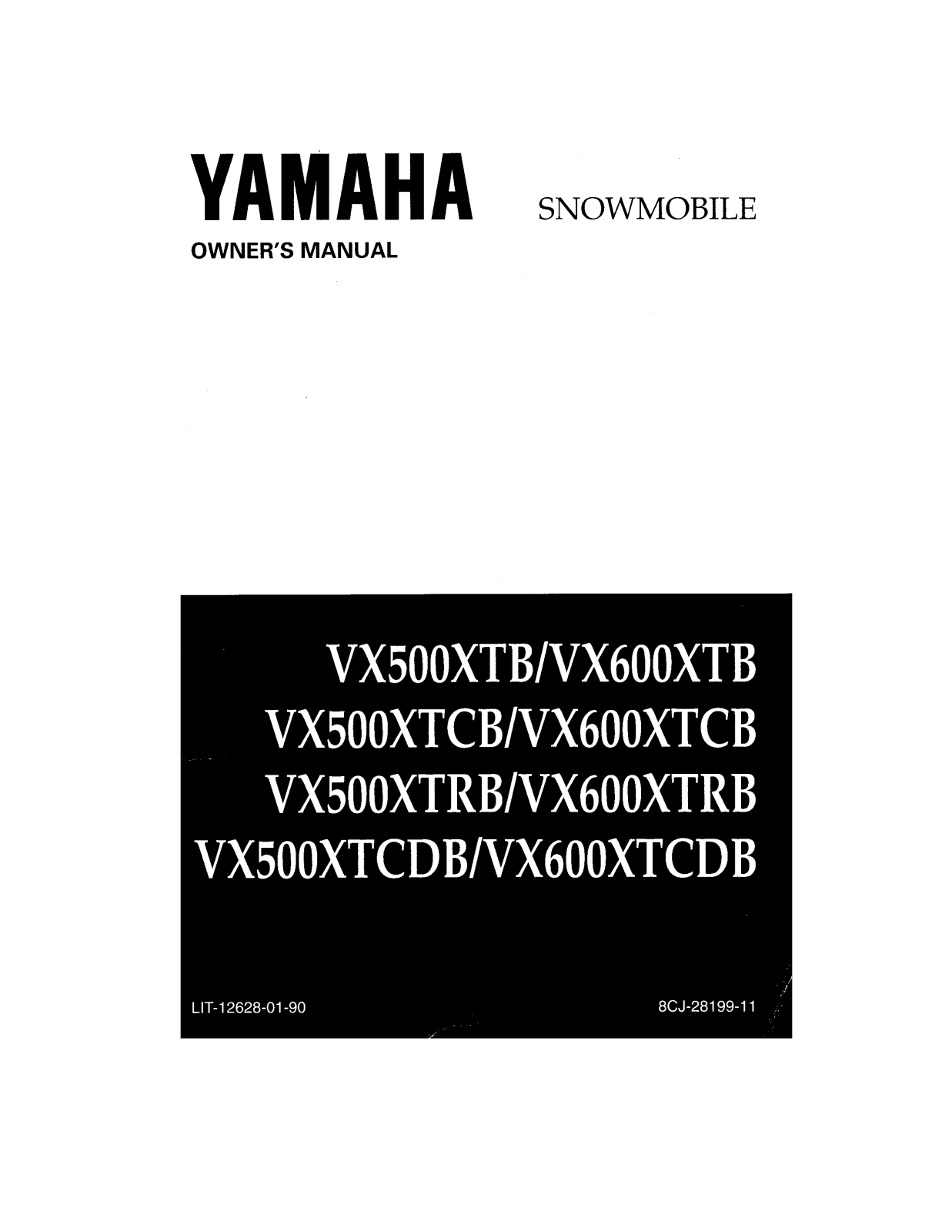 Yamaha VX500XTB, VX600XTB, VX600XTRB, VX500XTCDB, VX600XTCDB Owner's Manual