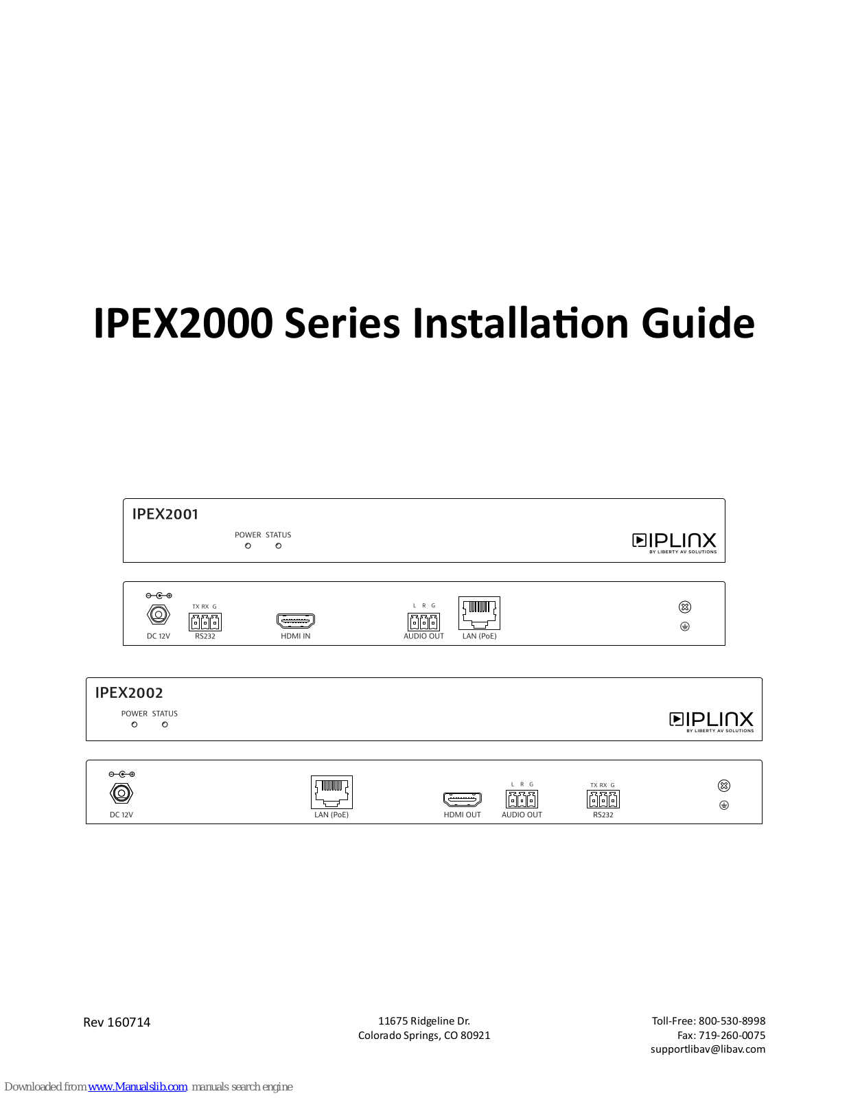 IPLINX IPEX2001, IPEX2002 Installation Manual