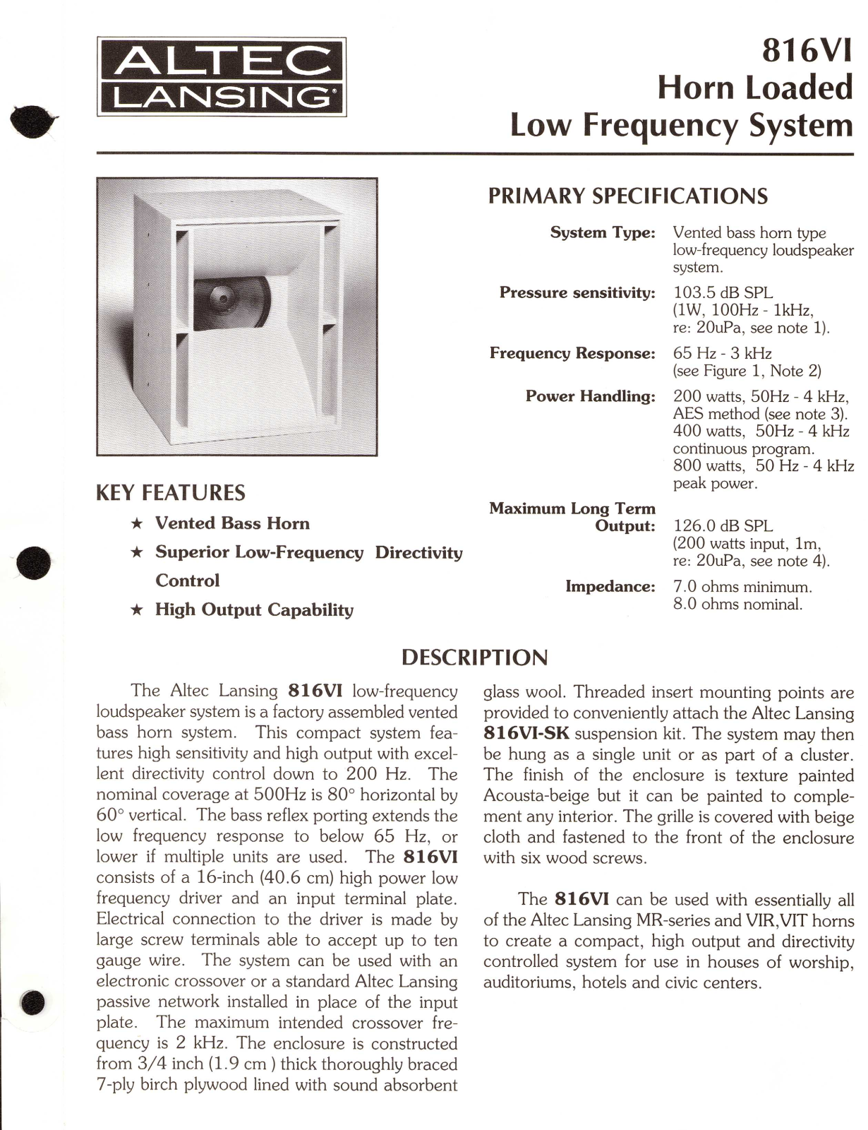 Altec lansing 816VI User Manual