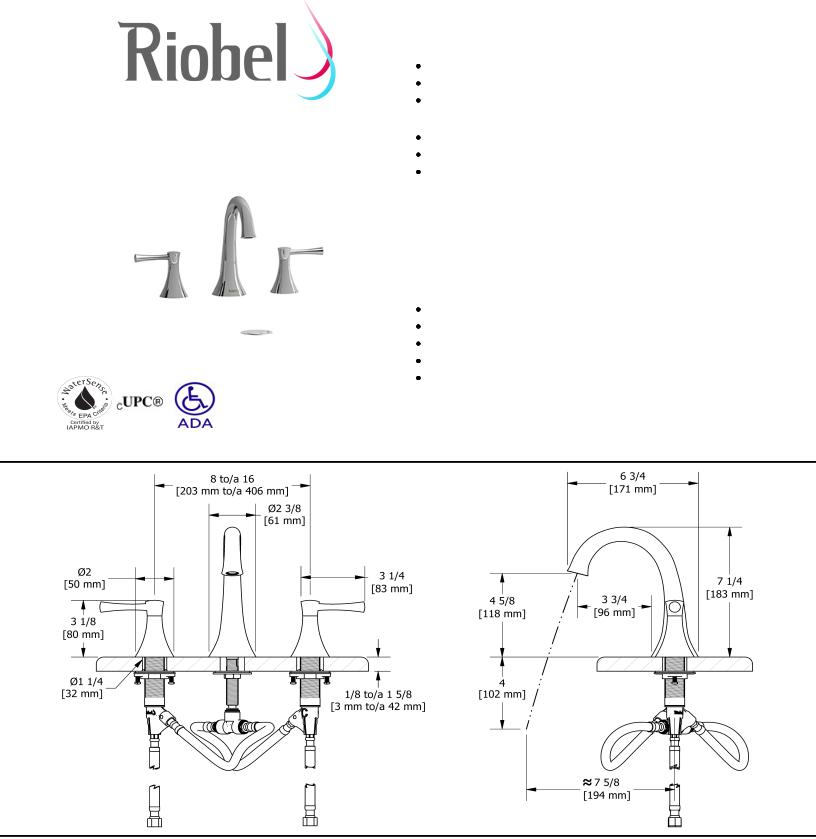 Riobel ED08LC, ED08LPN05, ED08LPN Specifications