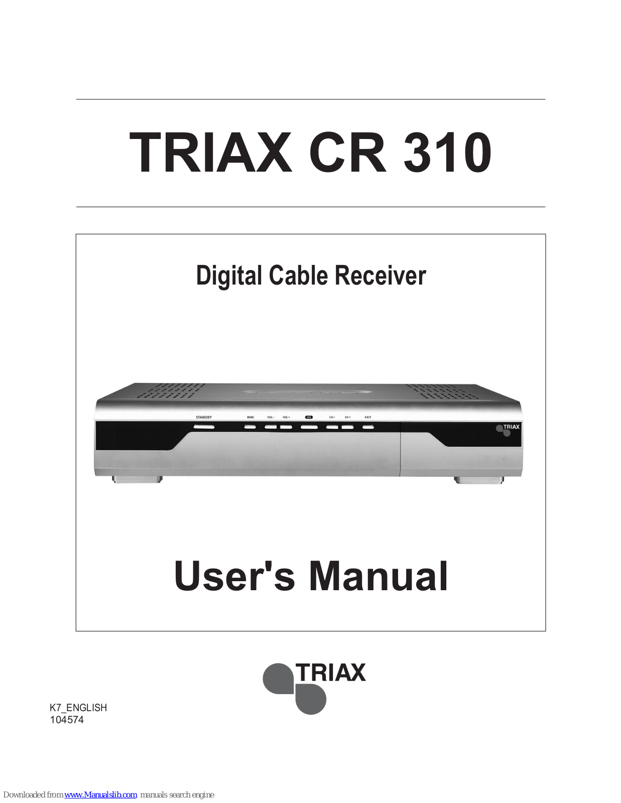 Triax CR 310 User Manual