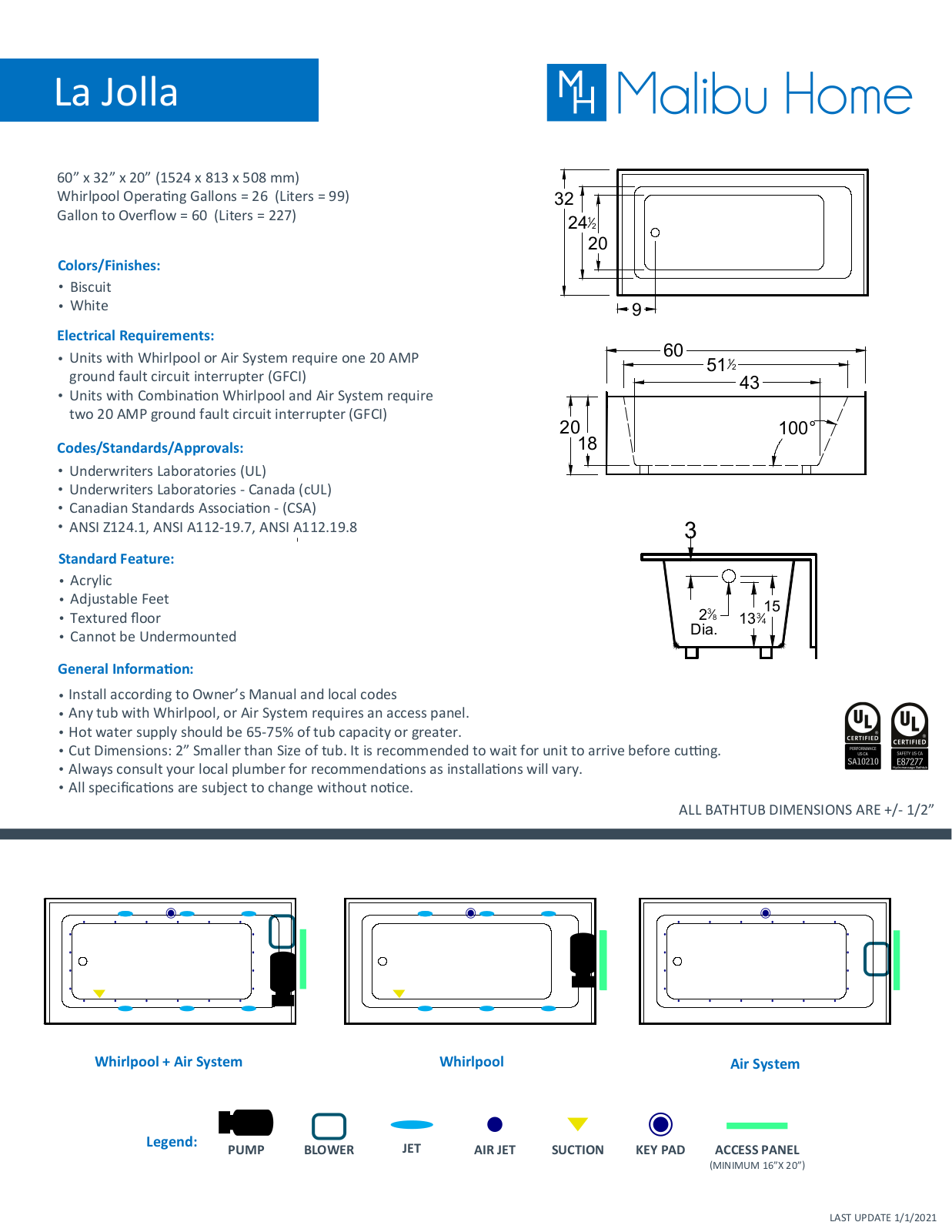 Malibu Home MLHM1331 Specifications (Left) - ManualMachine.com