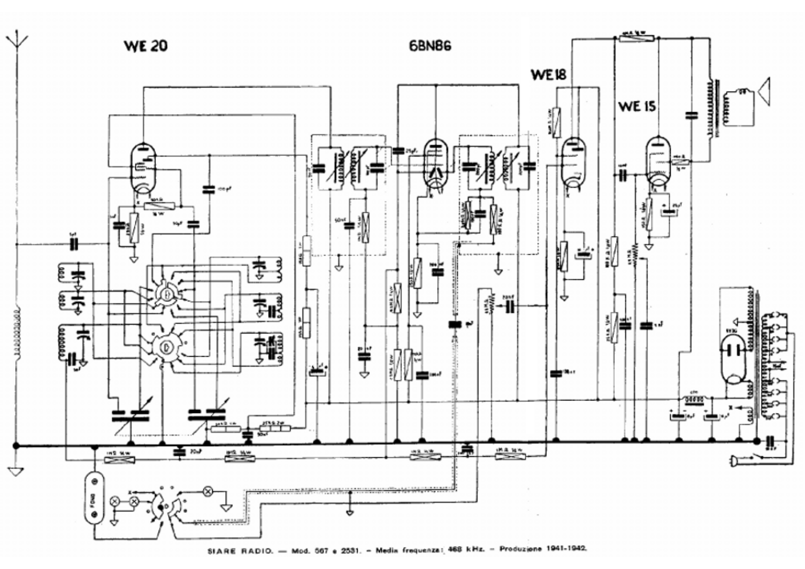 Siare Crosley 567, 2531 schematic