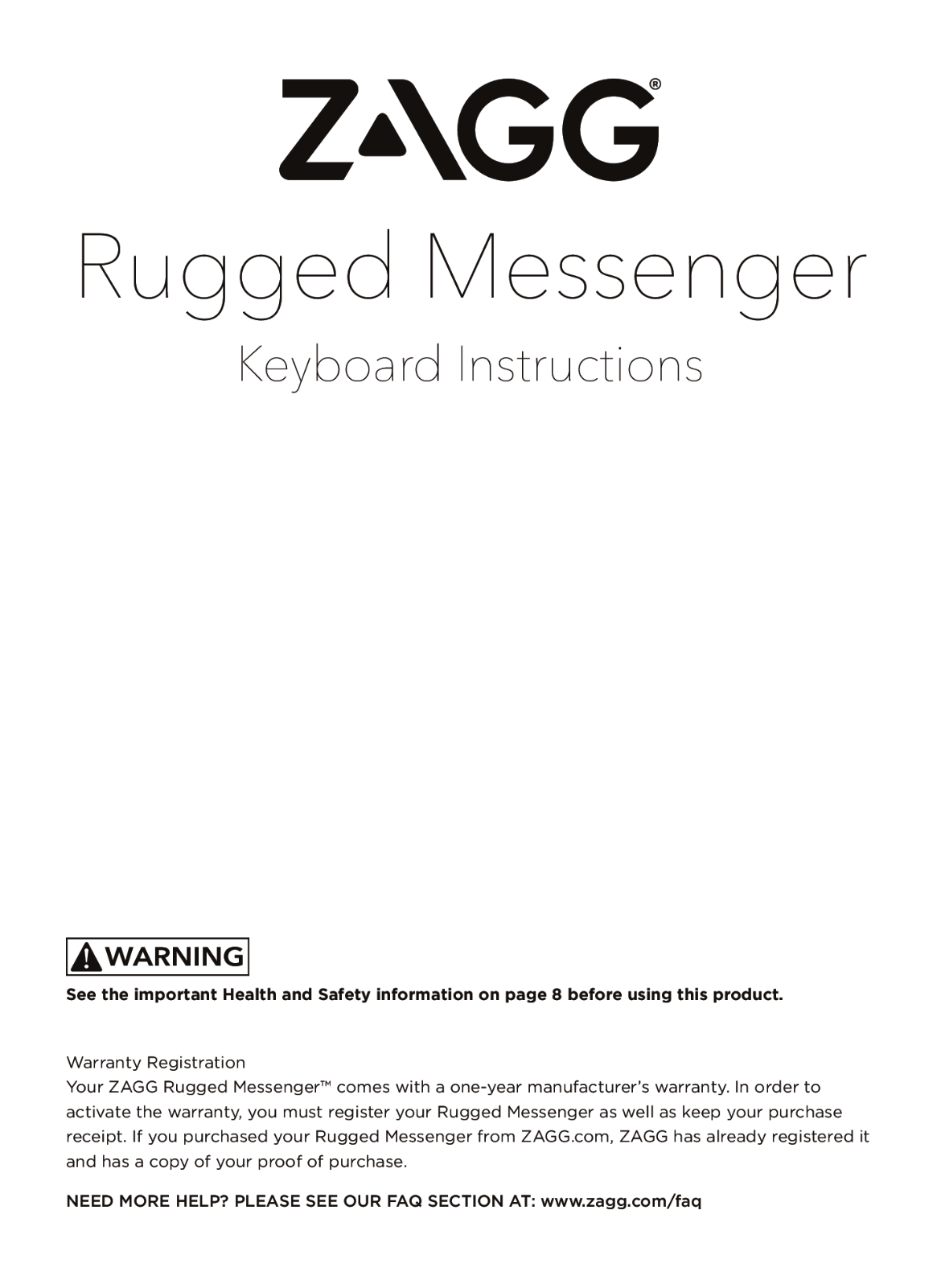 ZAGG Rugged Messenger User Manual