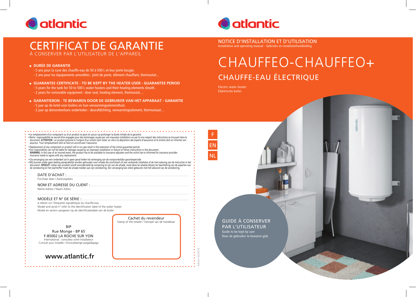 Atlantic O530 INSTALLATION Manual