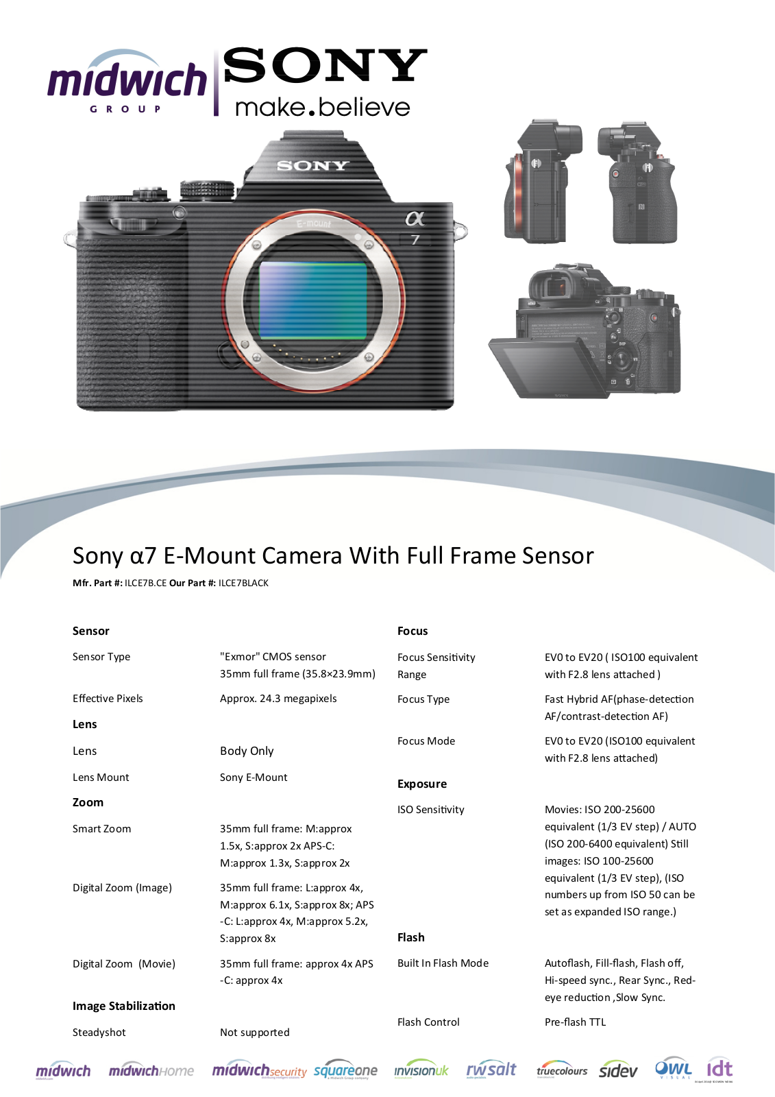 Sony ILCE7B.CE Datasheet