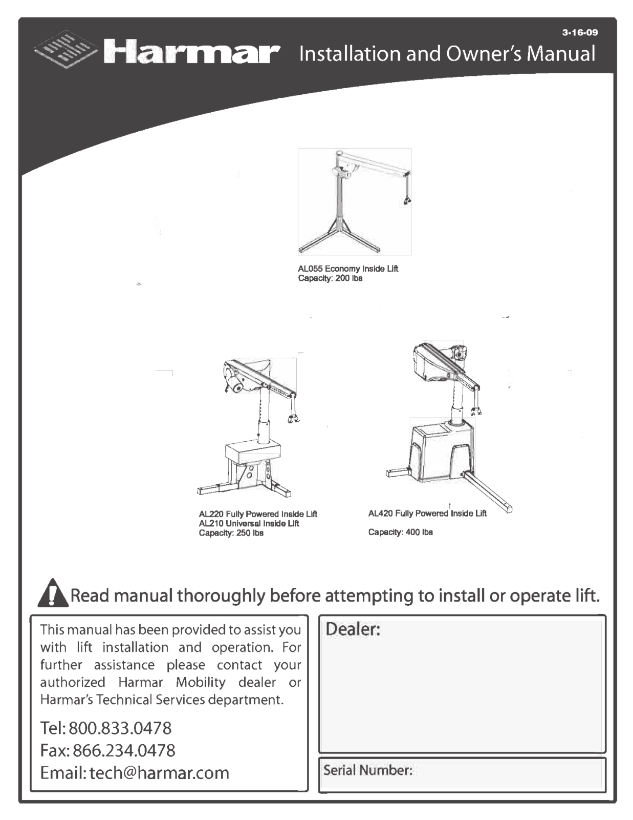 Harmar Mobility AL690, AL600, 650 User Manual