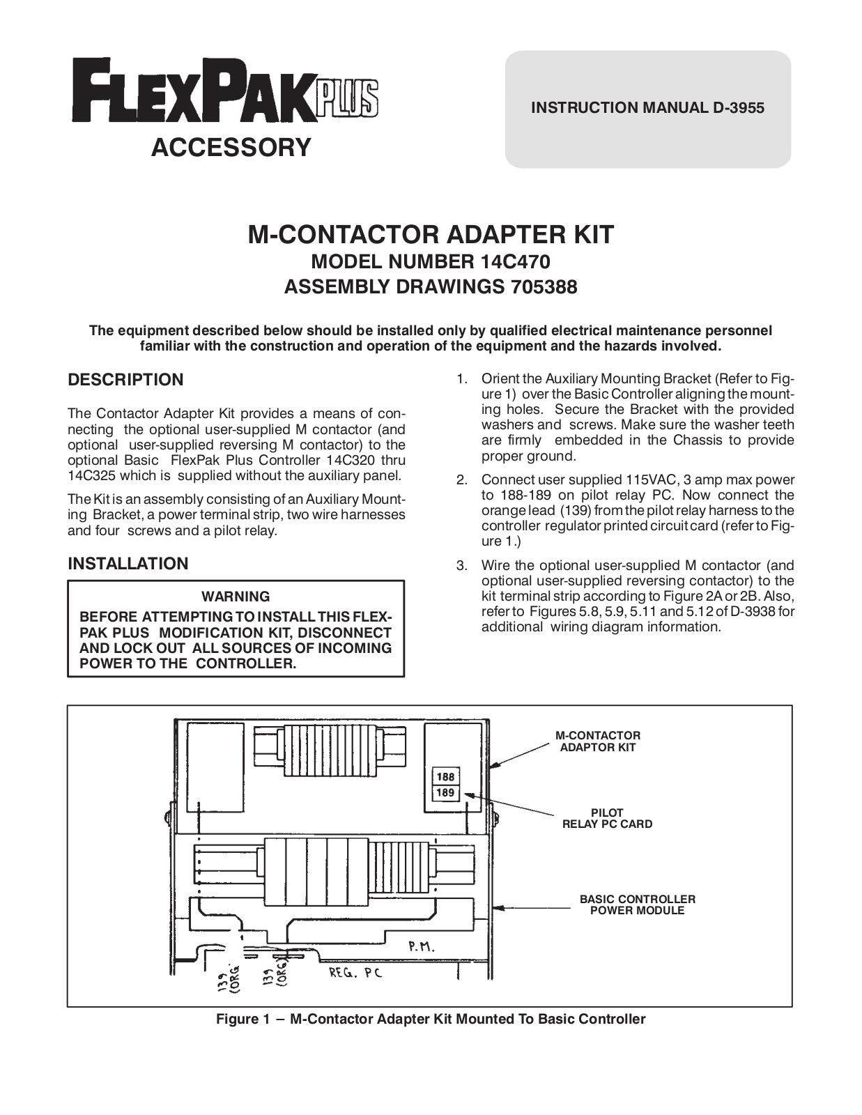 Rockwell Automation FlexPak Plus M-Contactor Adapter User Manual