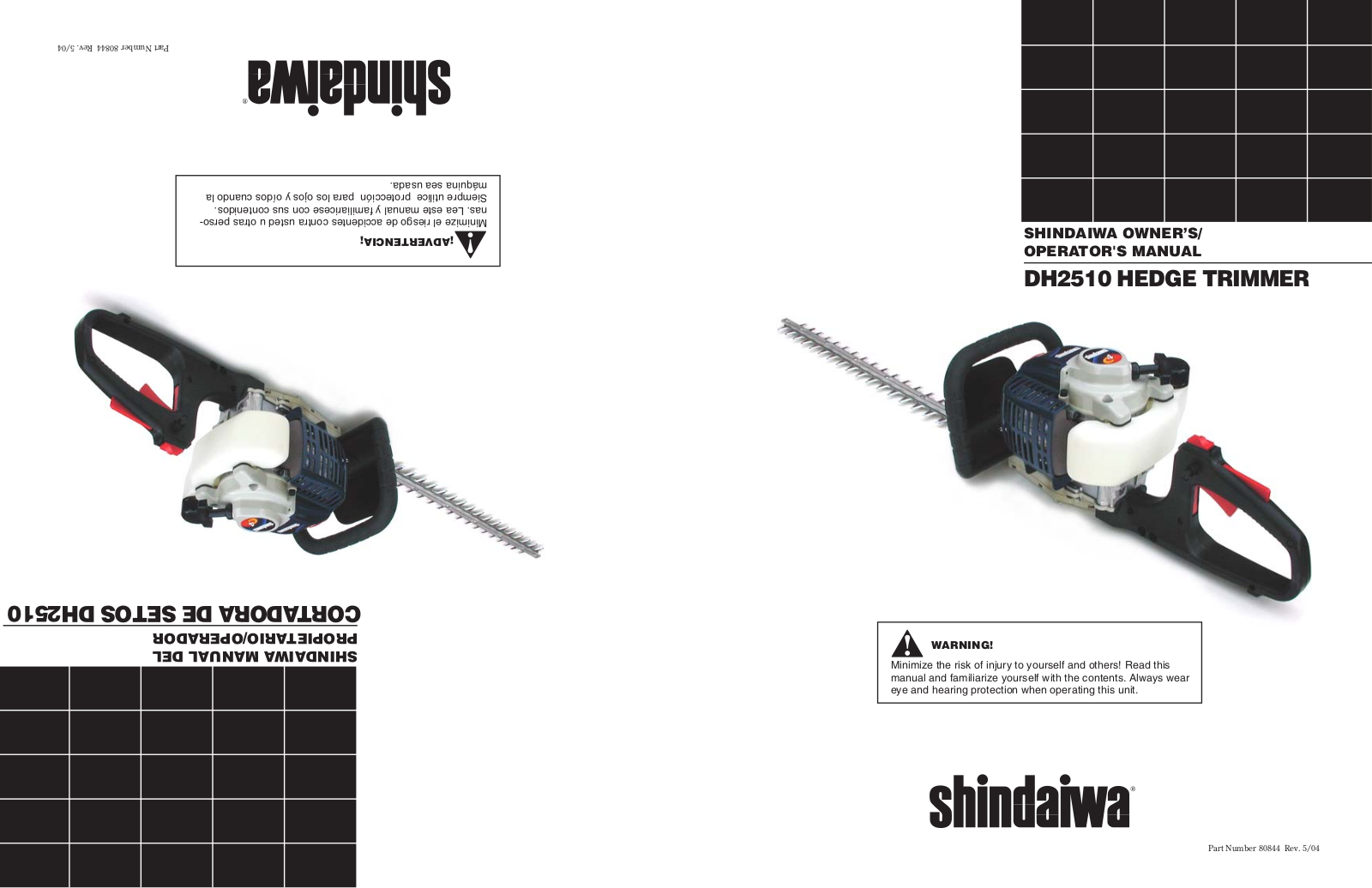 Shindaiwa 80844, DH2510 User Manual