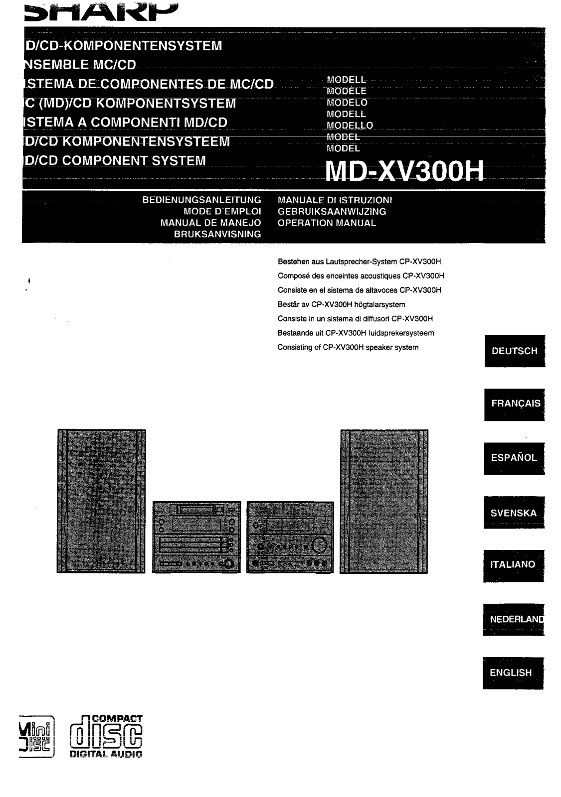 Sharp MD-XV300H User Manual