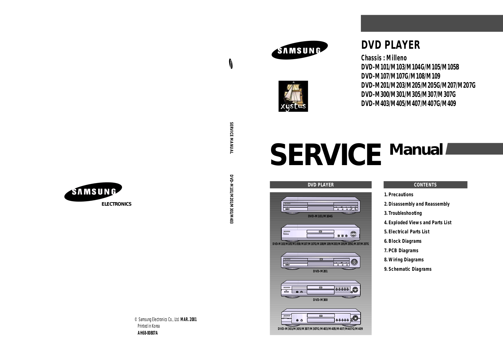 samsung DVD-M101, DVD-M, DVD-M103, DVD-M104G, DVD-M105 Service Manual