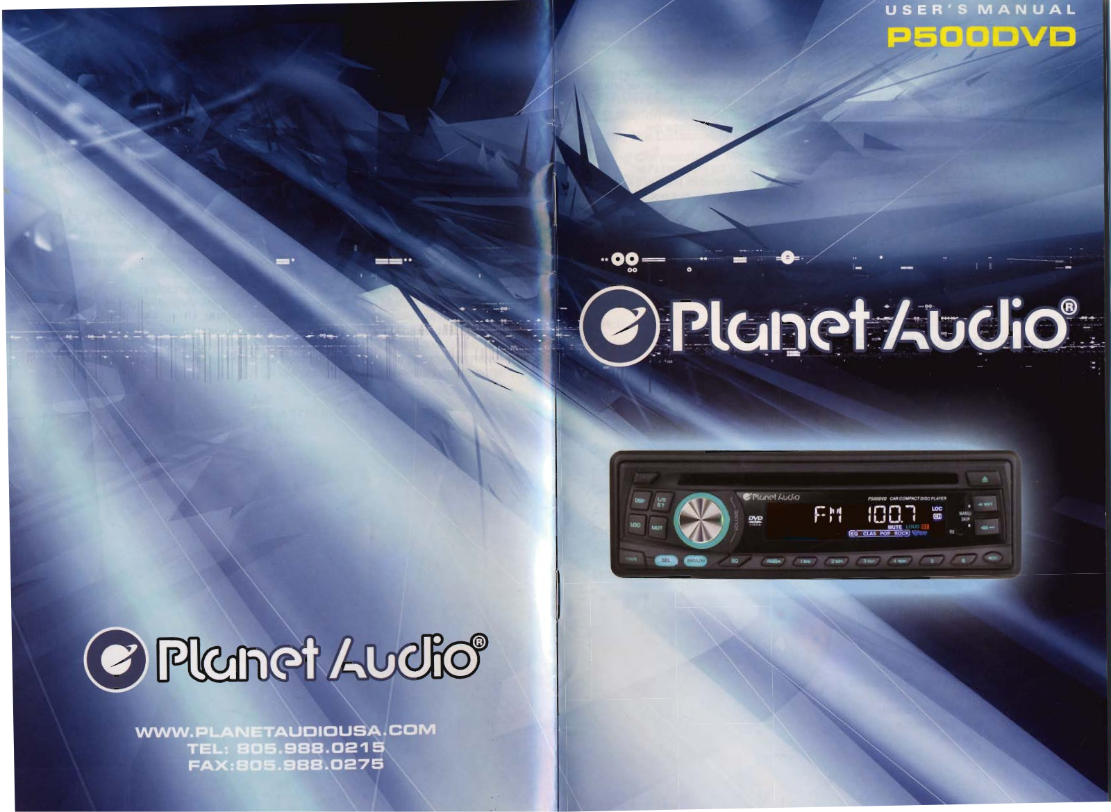 Planet Audio P500DVD User Manual